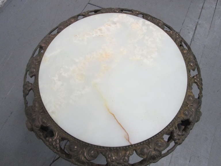 Cast Bronze Coffee Table with an Illuminating Alabaster Top For Sale 3