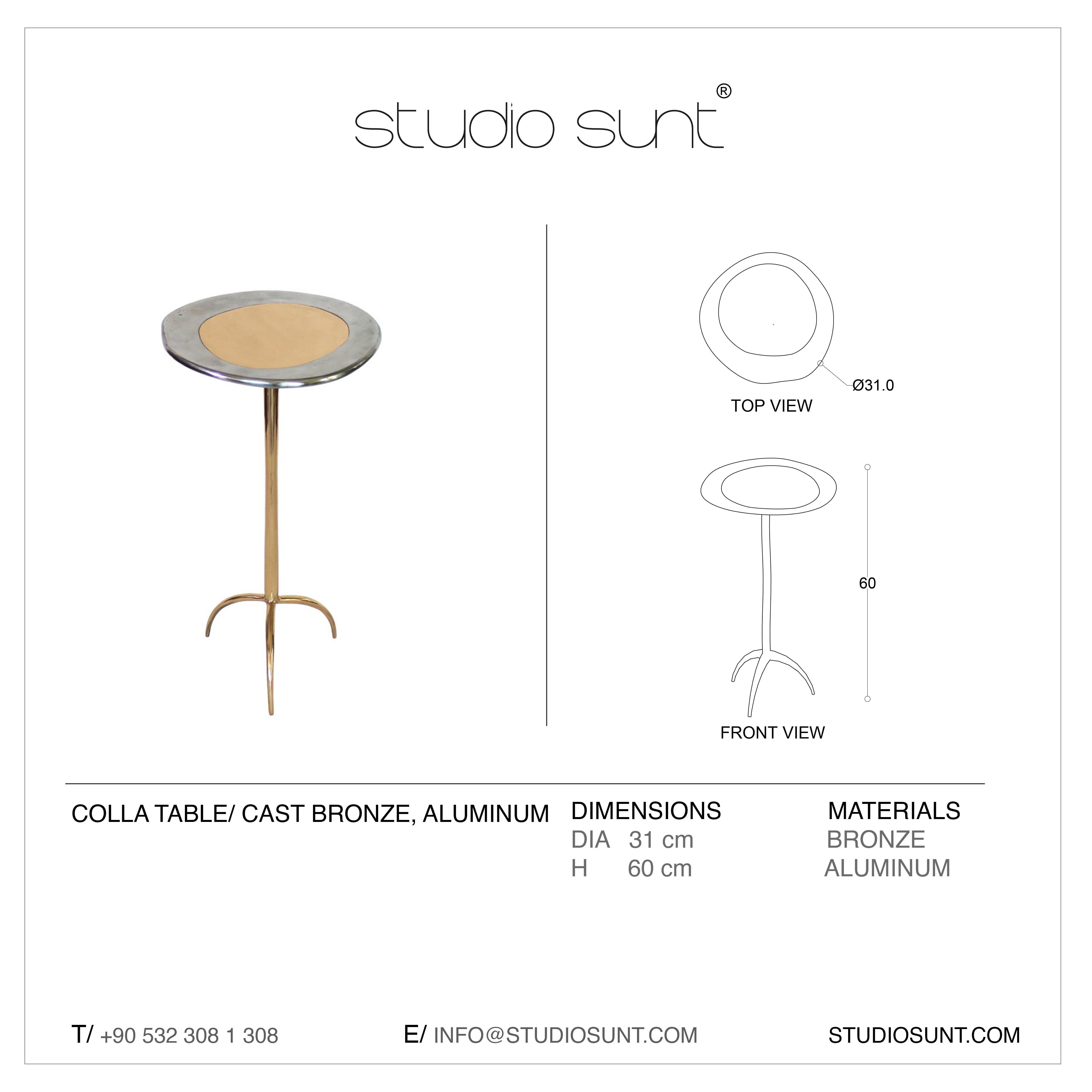 Cast Bronze Colla Side Table by Studio Sunt For Sale 2