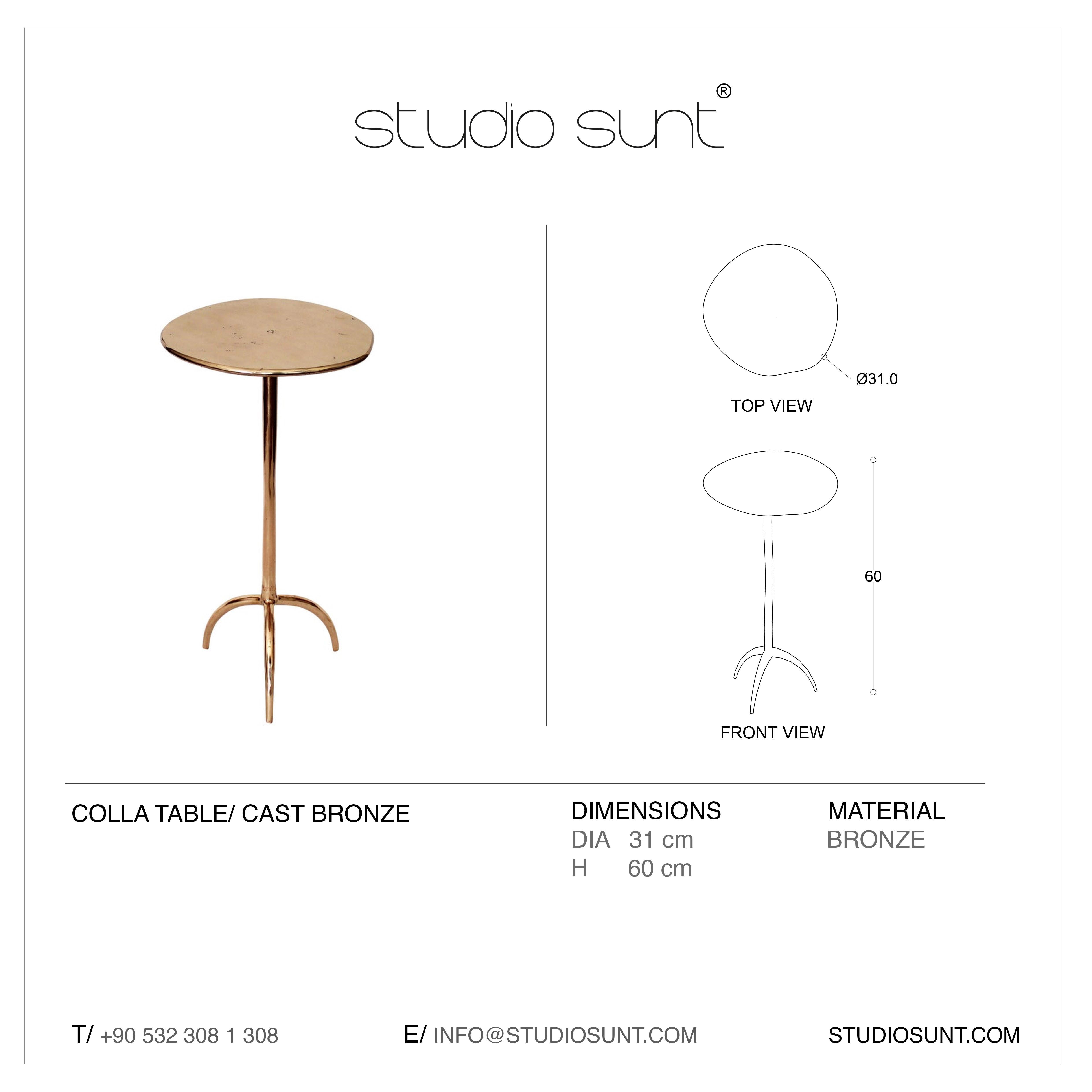 Table d'appoint Colla en bronze moulé de Studio Sunt en vente 7