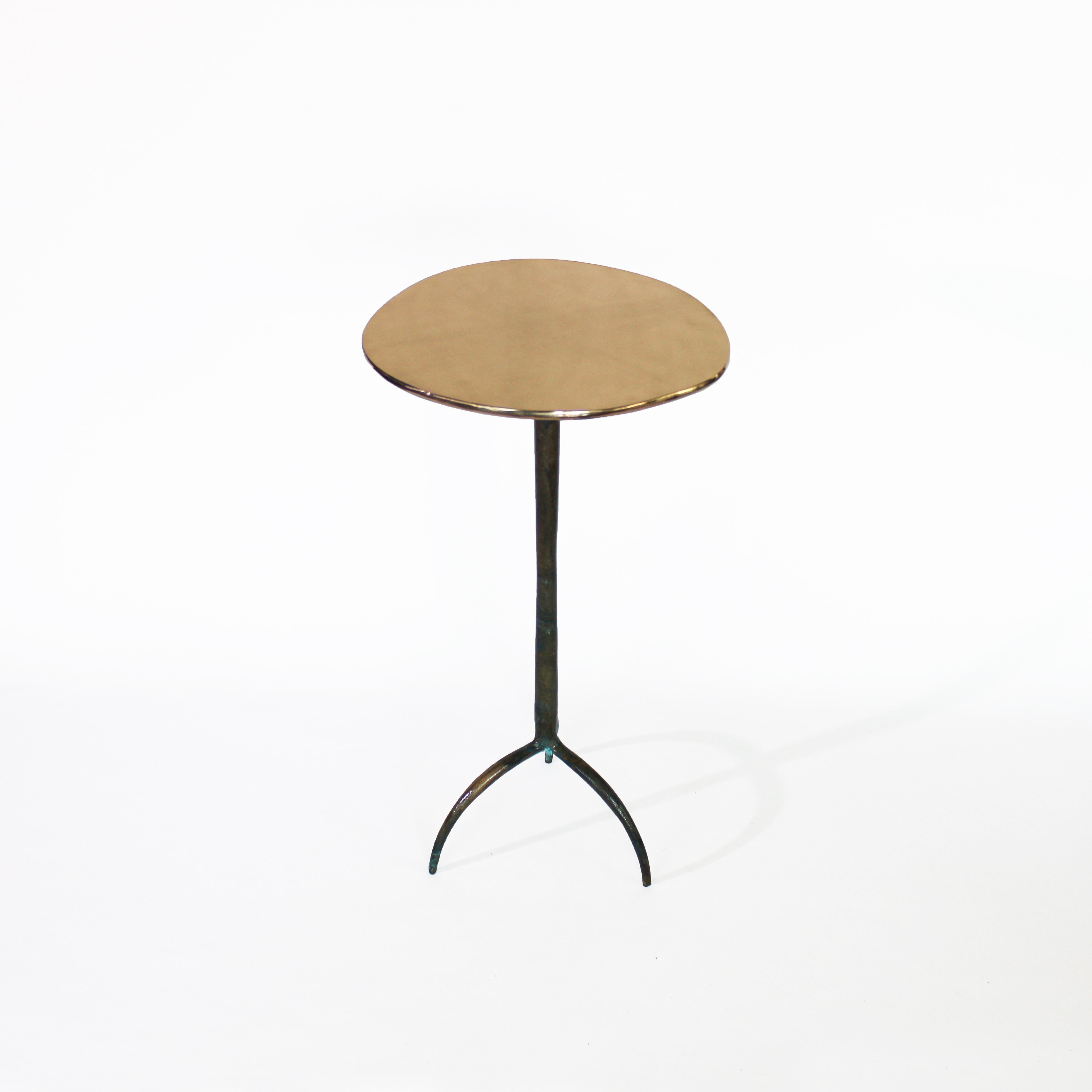 Modern Cast Bronze Colla Side Table by Studio Sunt For Sale