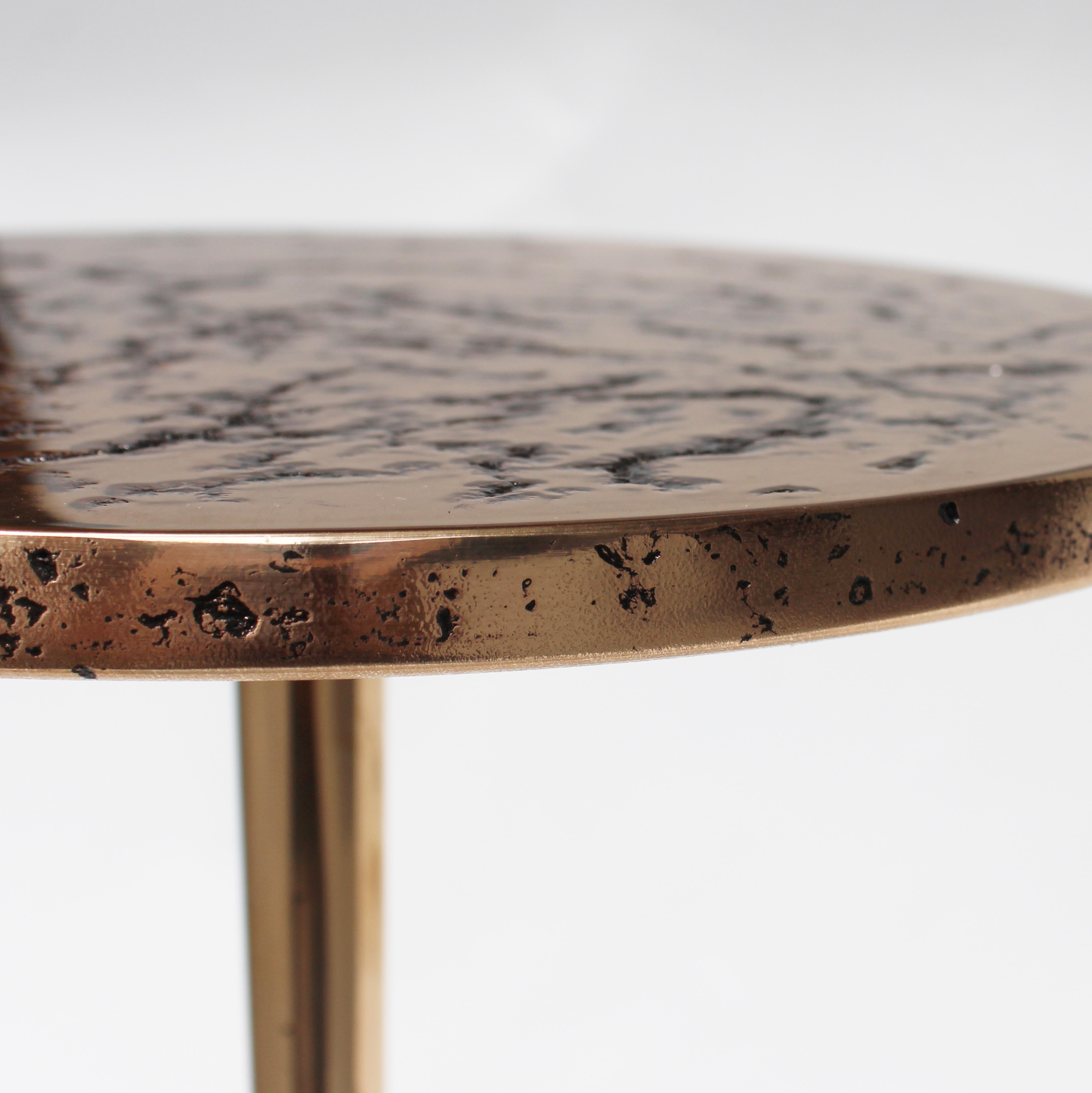 Cast Bronze Colla-Sprue Side Table by Studio Sunt For Sale 3