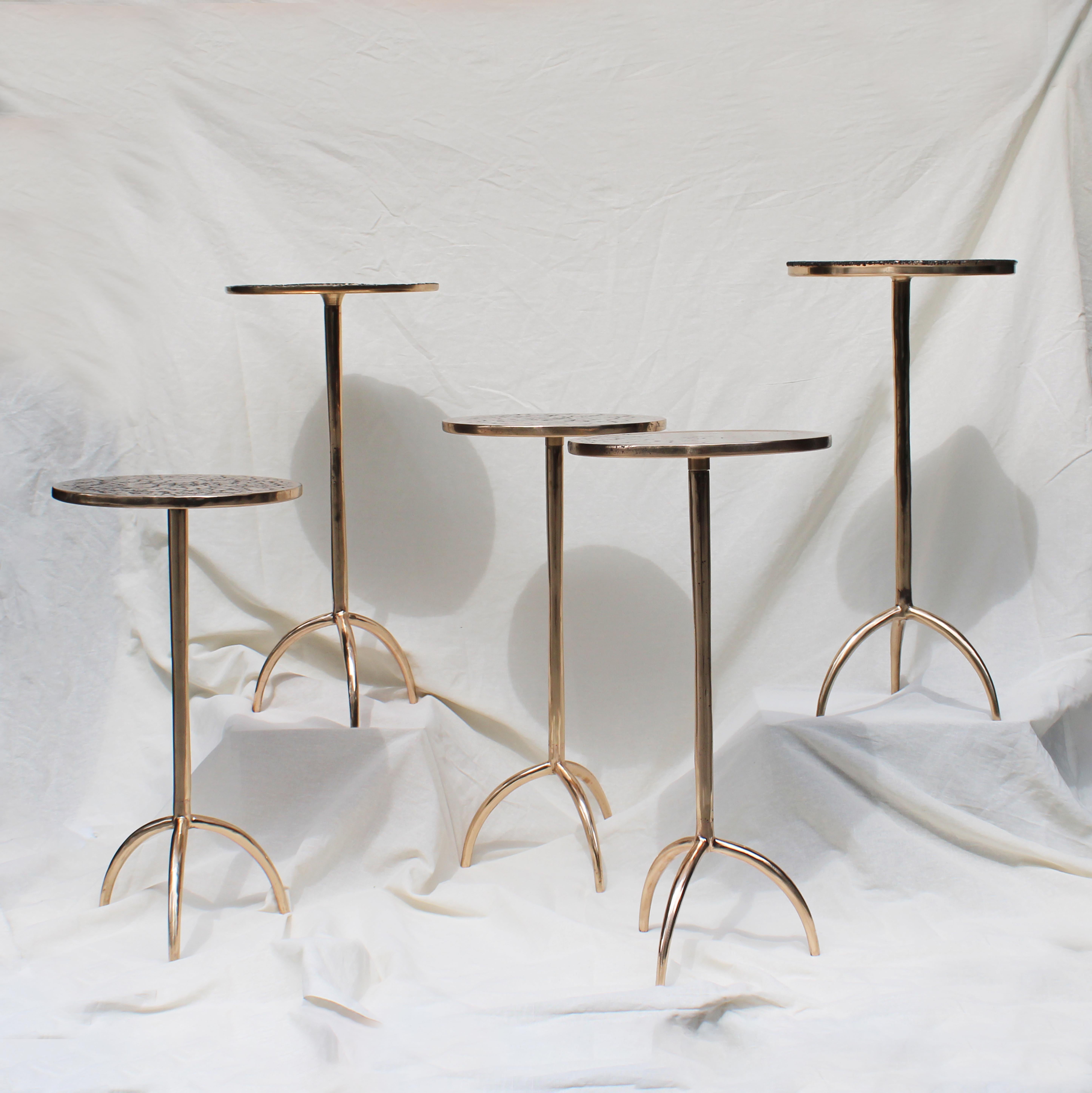 Cast Bronze Colla-Sprue Side Table by Studio Sunt For Sale 11