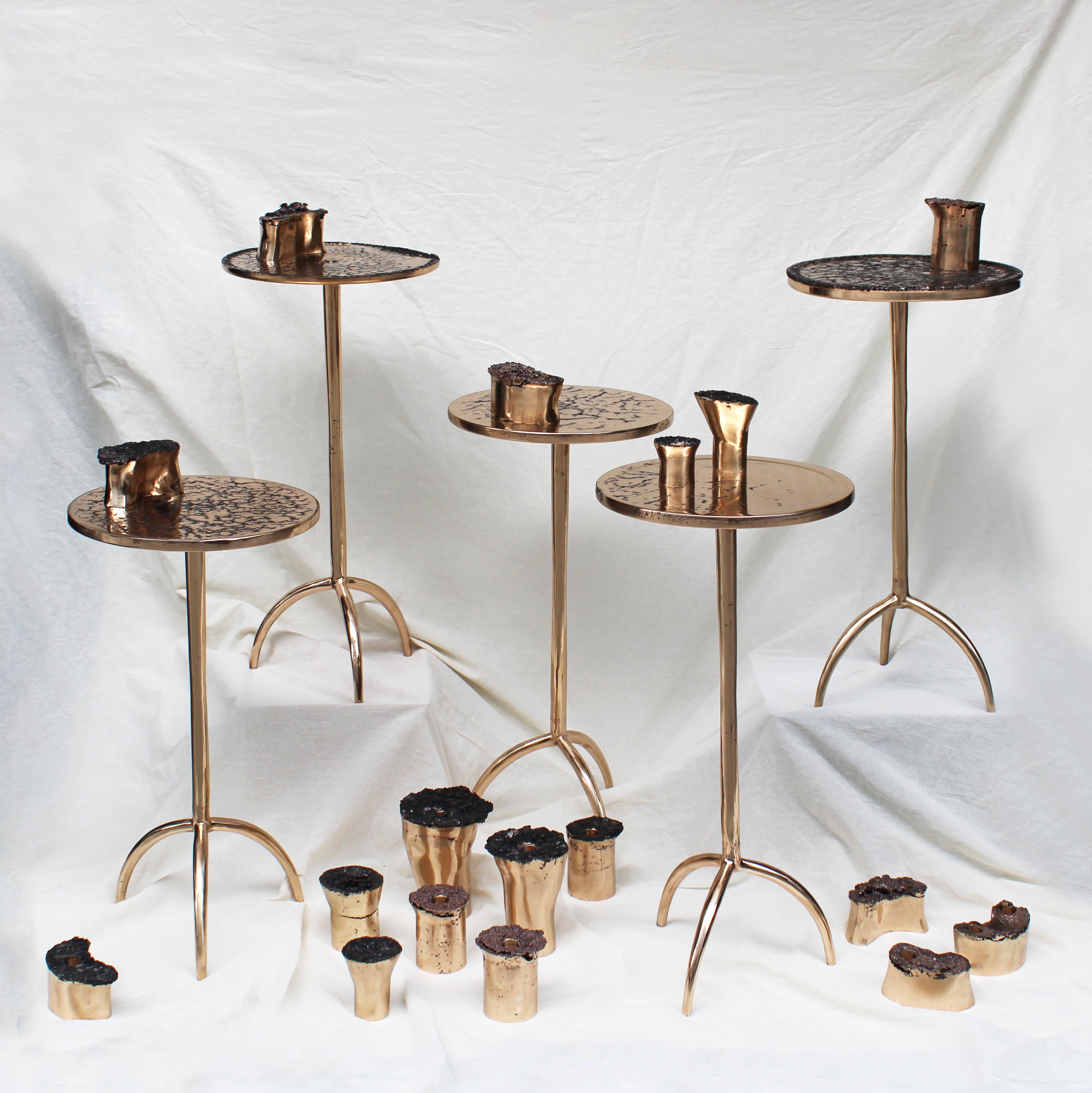 Cast Bronze Colla-Sprue Side Table by Studio Sunt For Sale 10