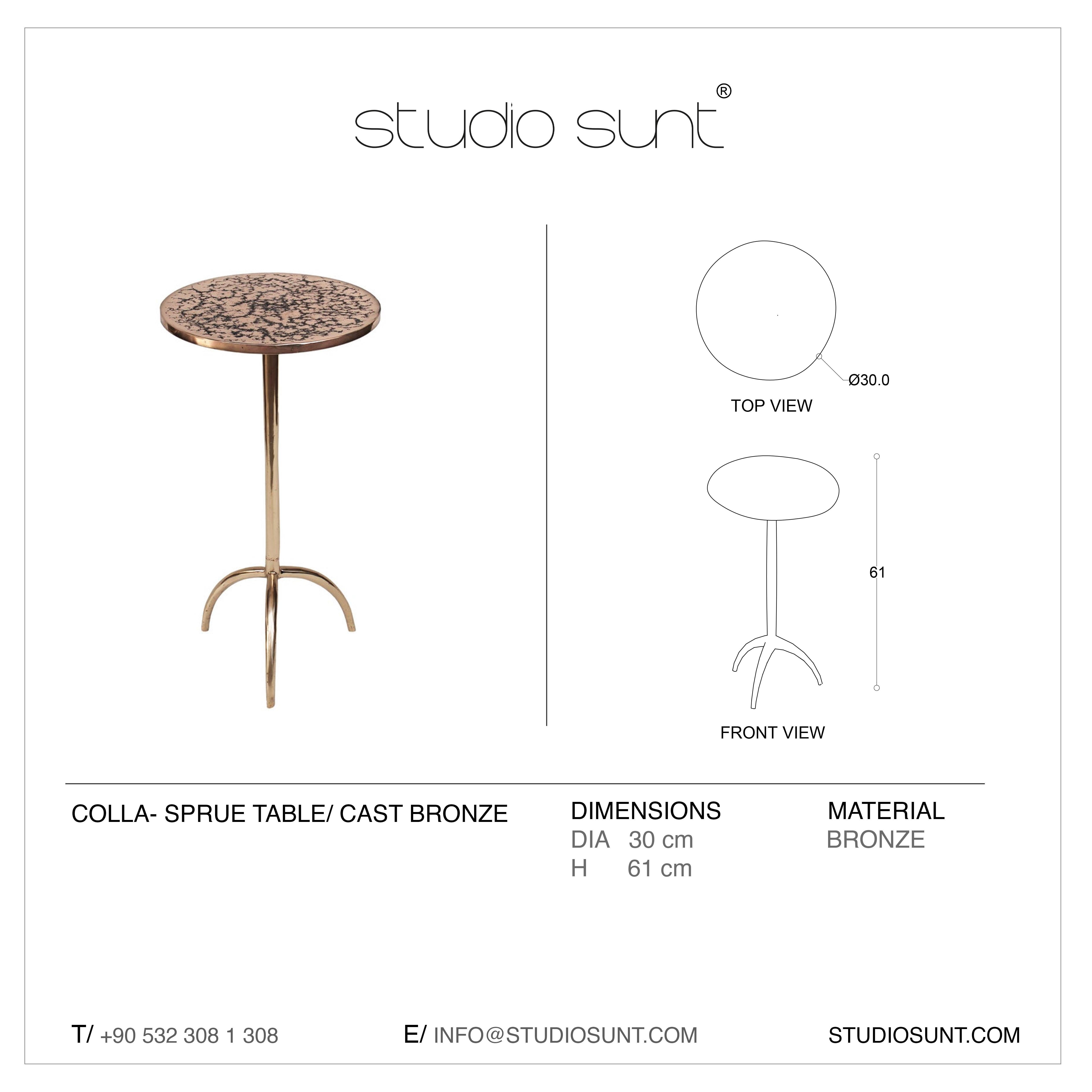 Colla-Sprue-Beistelltisch aus Bronzeguss von Studio Sunt im Angebot 5