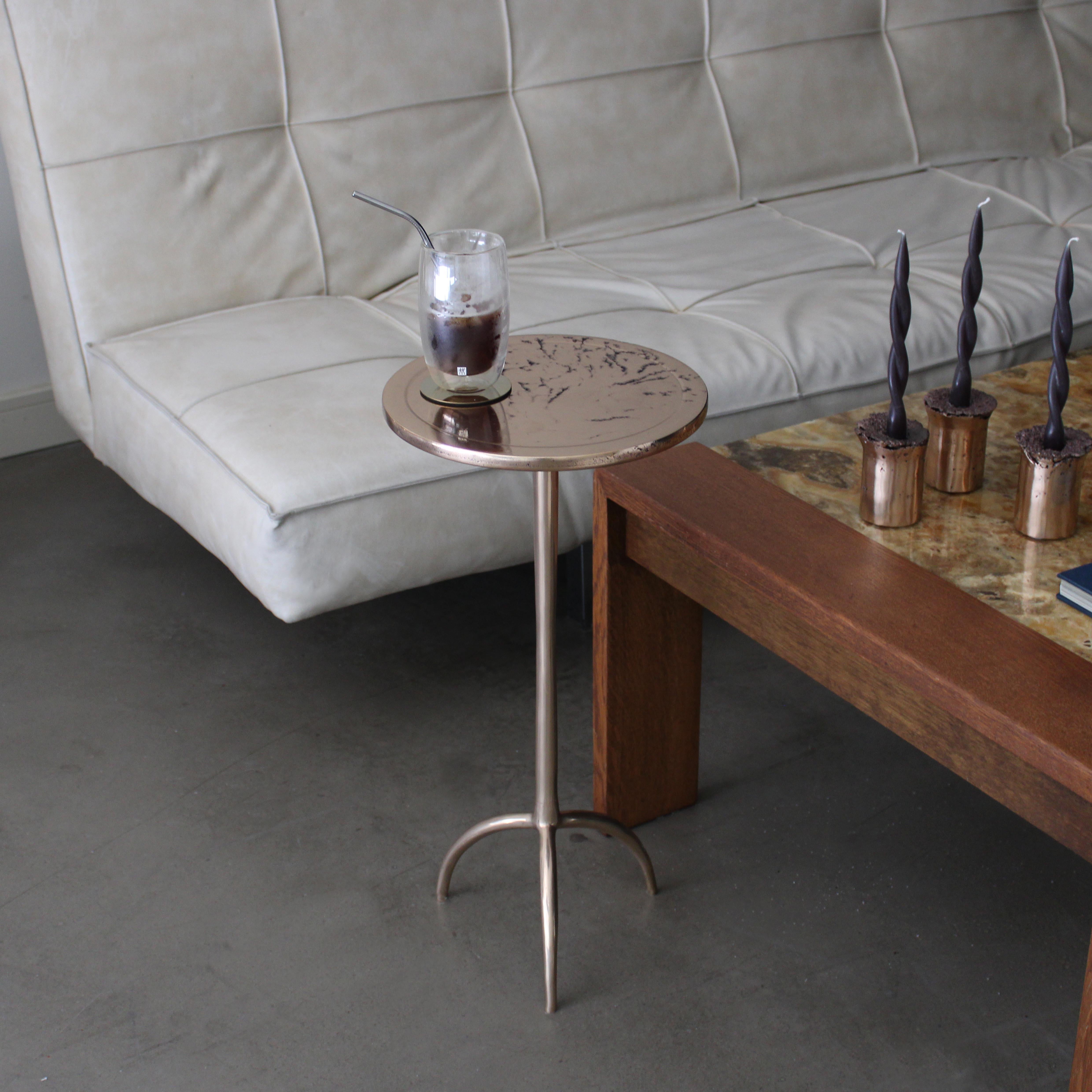 Turkish Cast Bronze Colla-Sprue Side Table by Studio Sunt For Sale