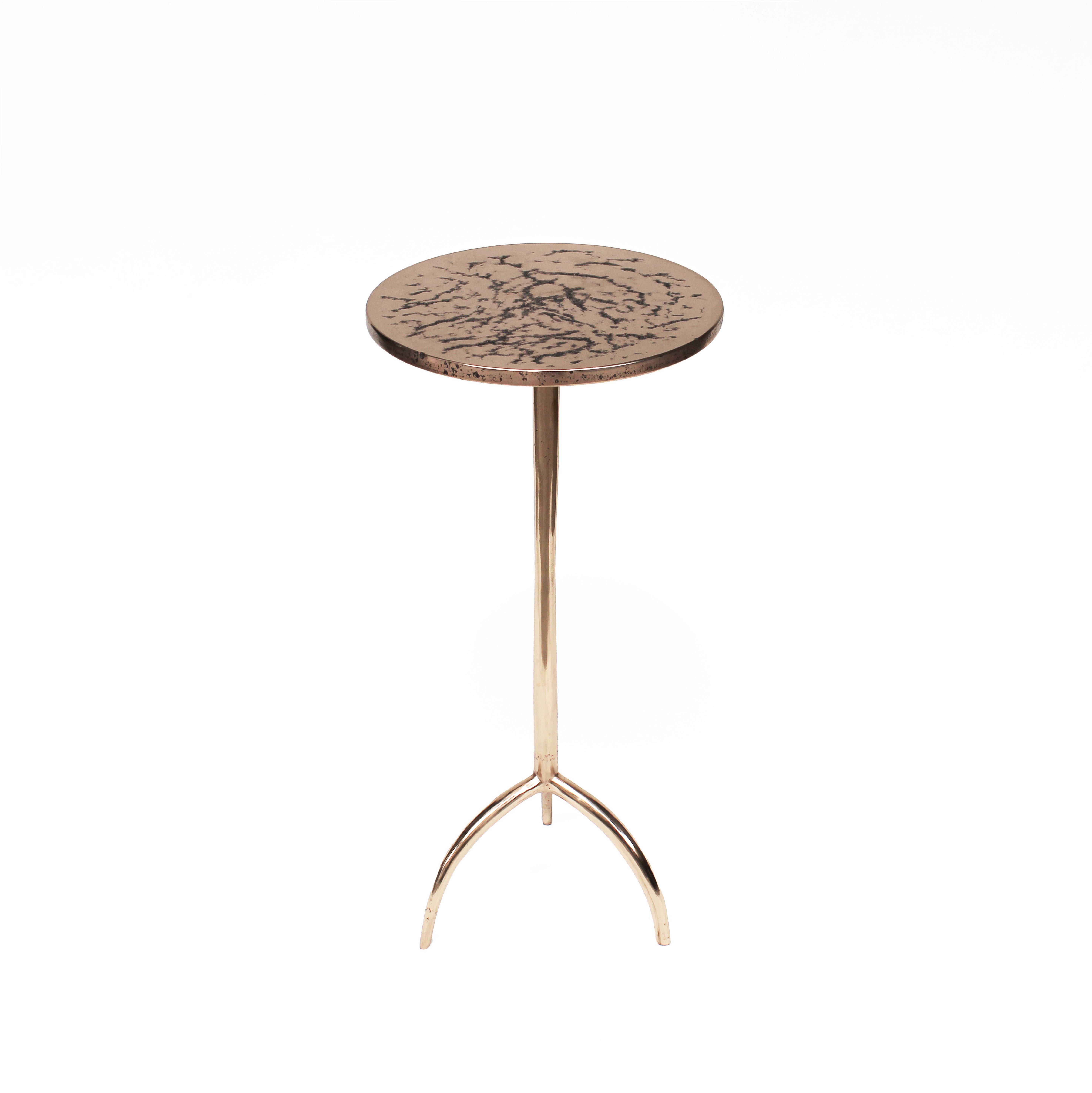 Modern Cast Bronze Colla-Sprue Side Table by Studio Sunt For Sale
