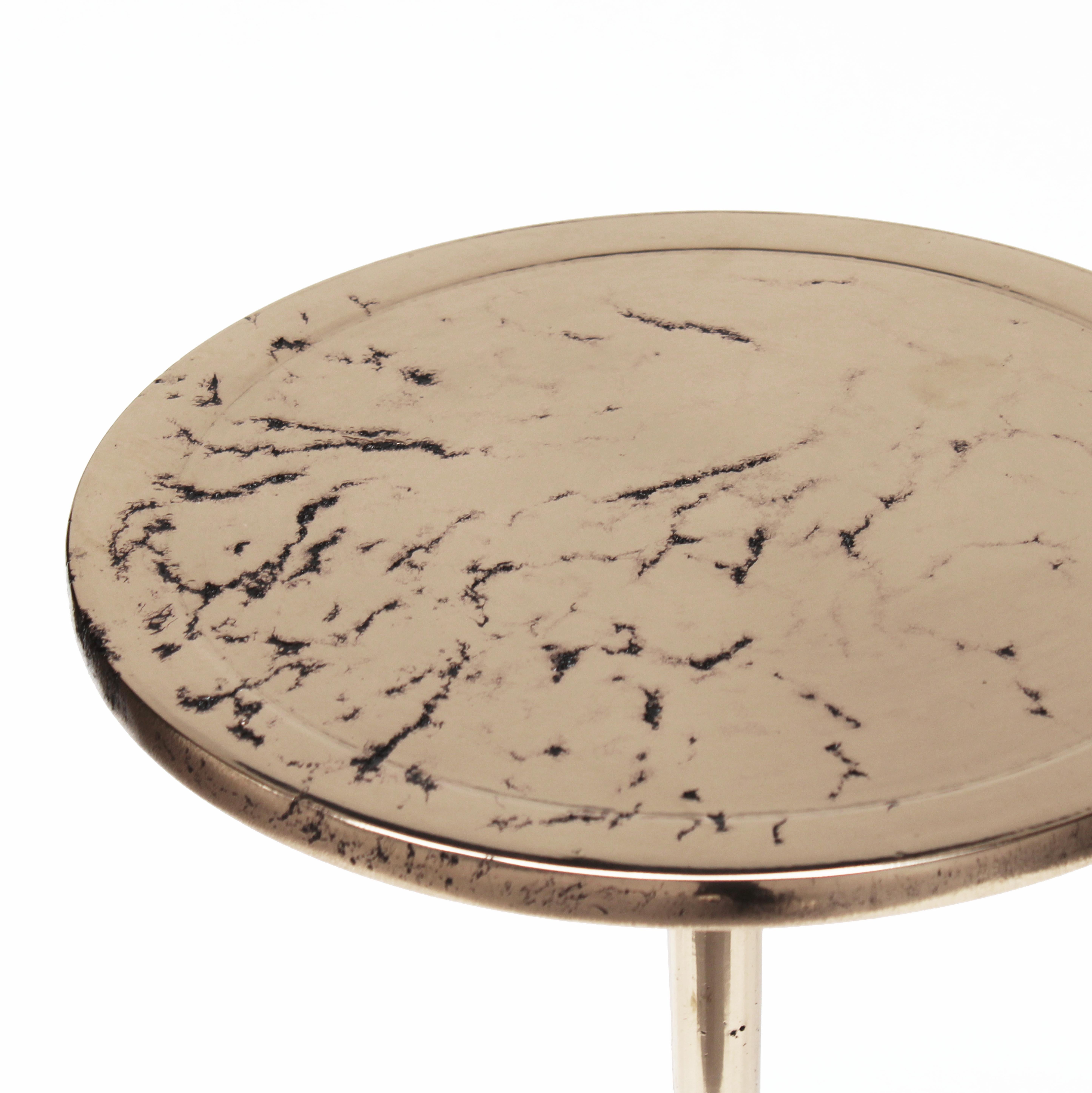 Contemporary Cast Bronze Colla-Sprue Side Table by Studio Sunt For Sale