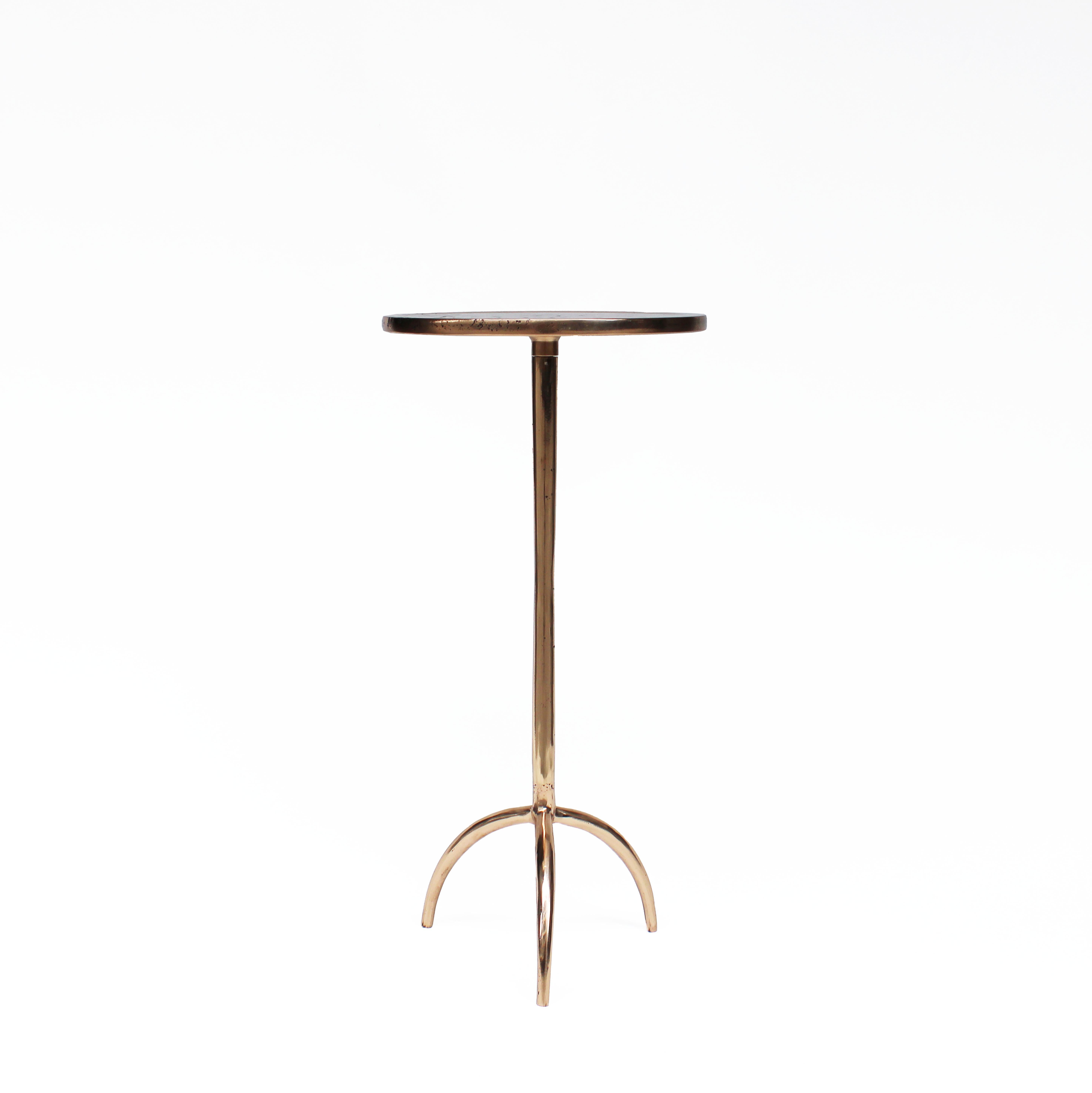 Modern Cast Bronze Colla-Sprue Side Table by Studio Sunt For Sale