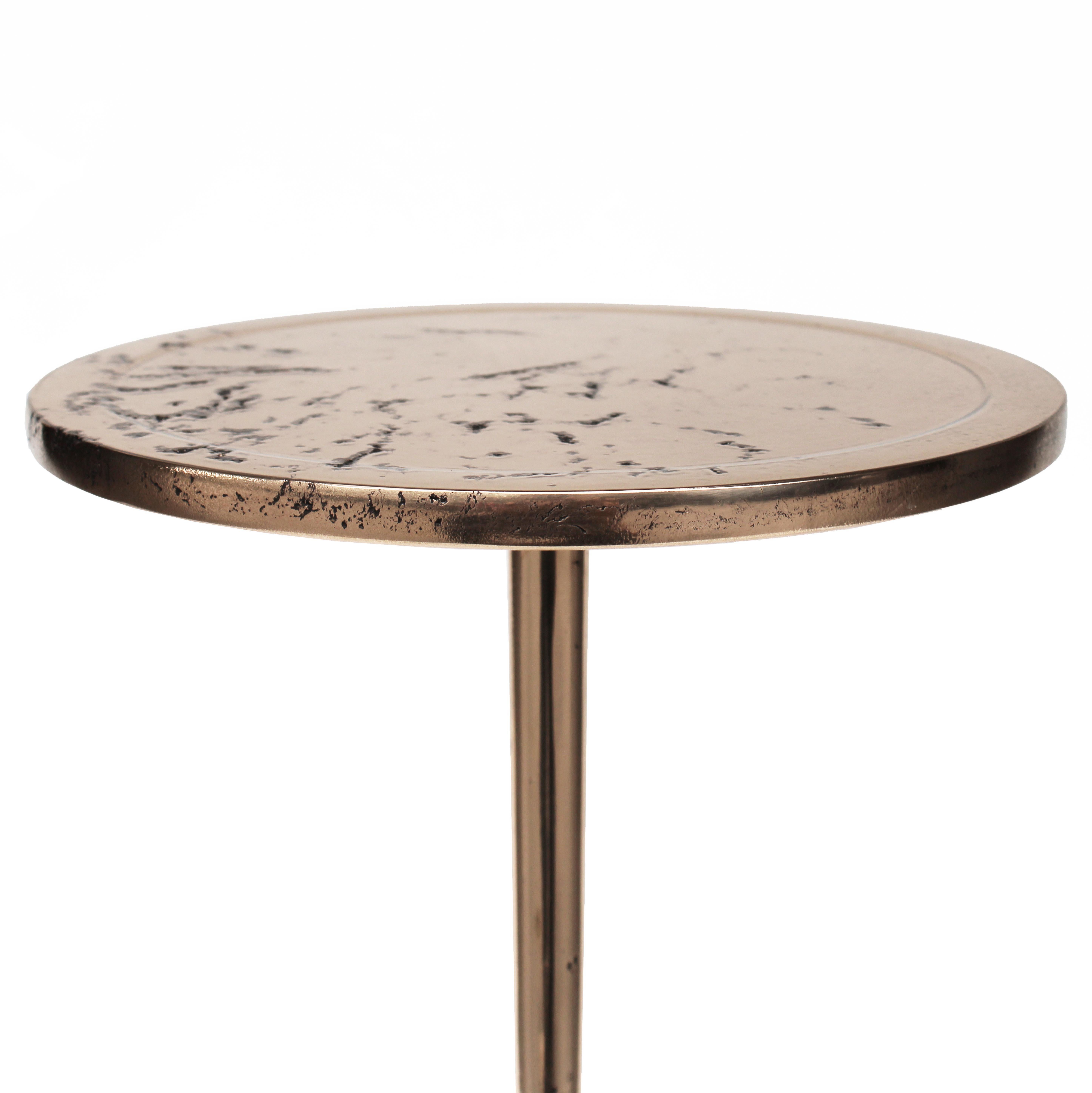 Cast Bronze Colla-Sprue Side Table by Studio Sunt For Sale 1