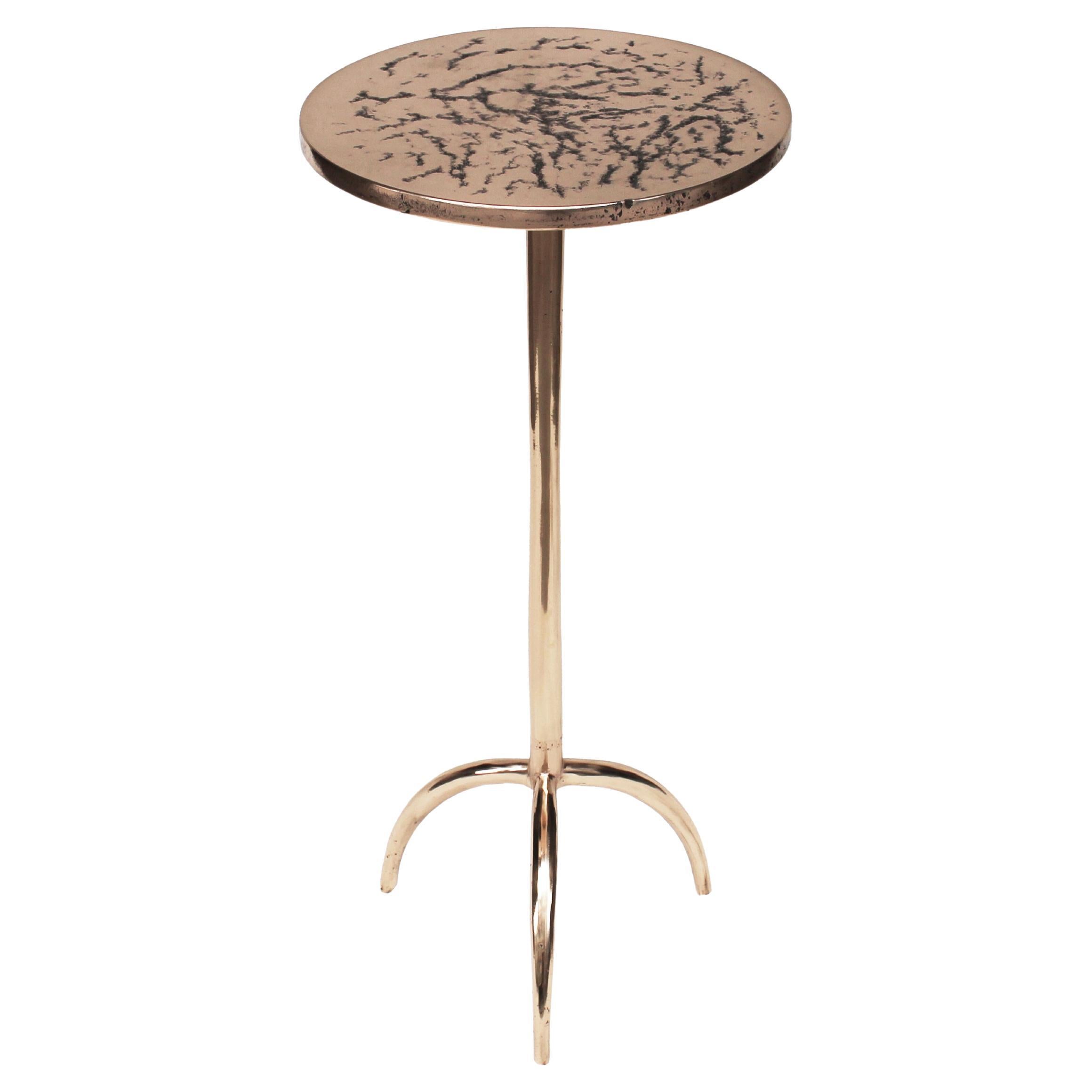 Cast Bronze Colla-Sprue Side Table by Studio Sunt For Sale