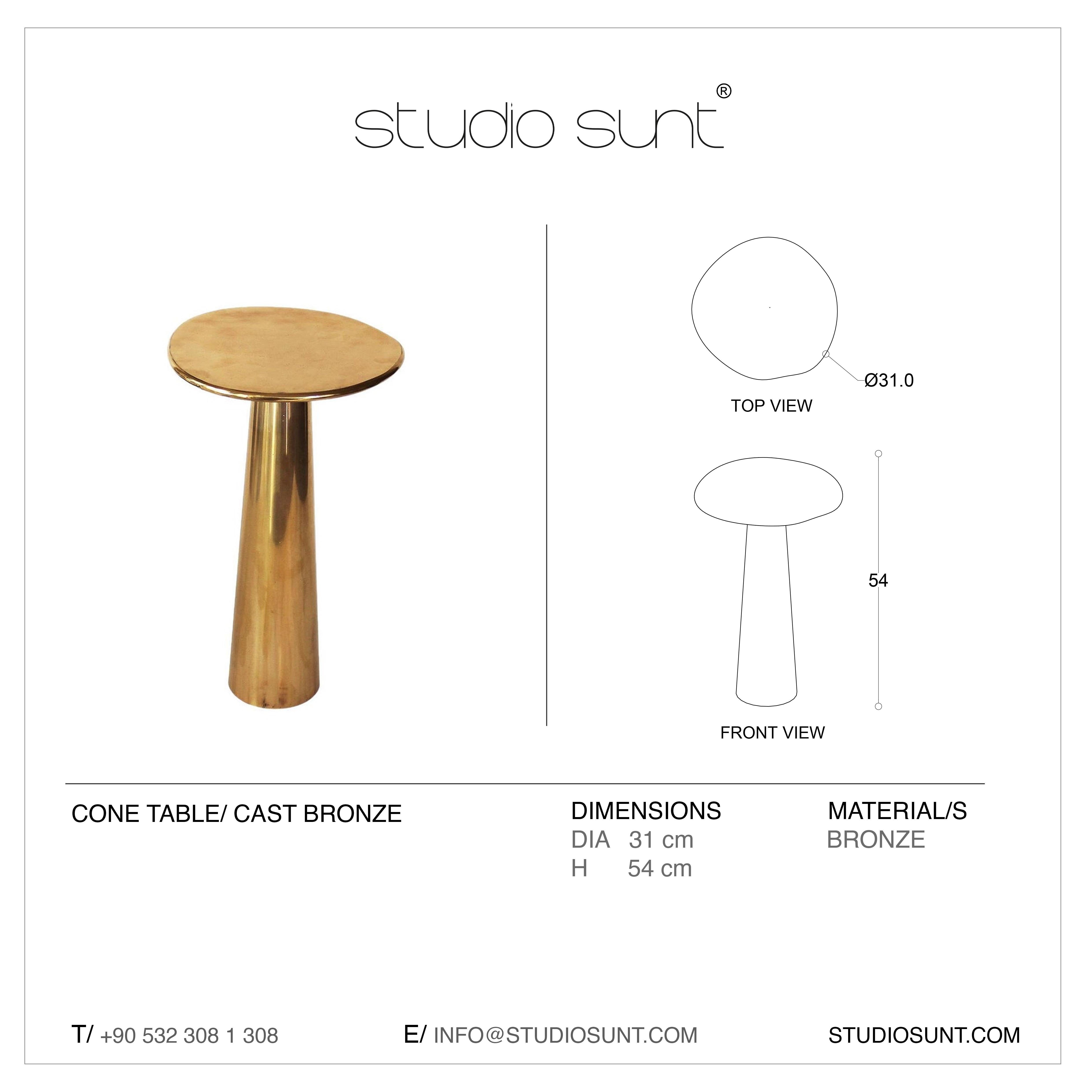 Cast Bronze Cone Side Table by Studio Sunt 9