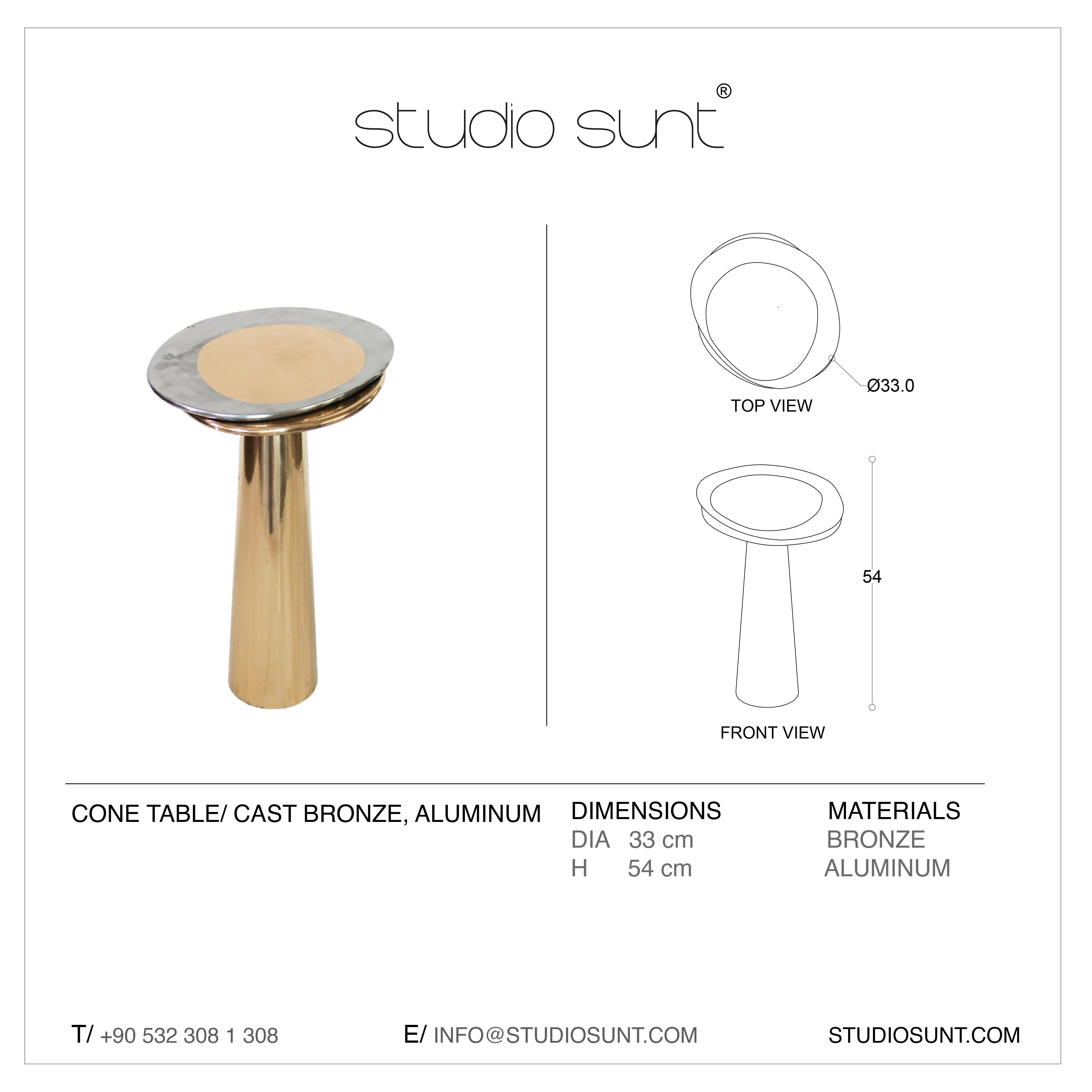 Cast Bronze Cone Side Table by Studio Sunt For Sale 12