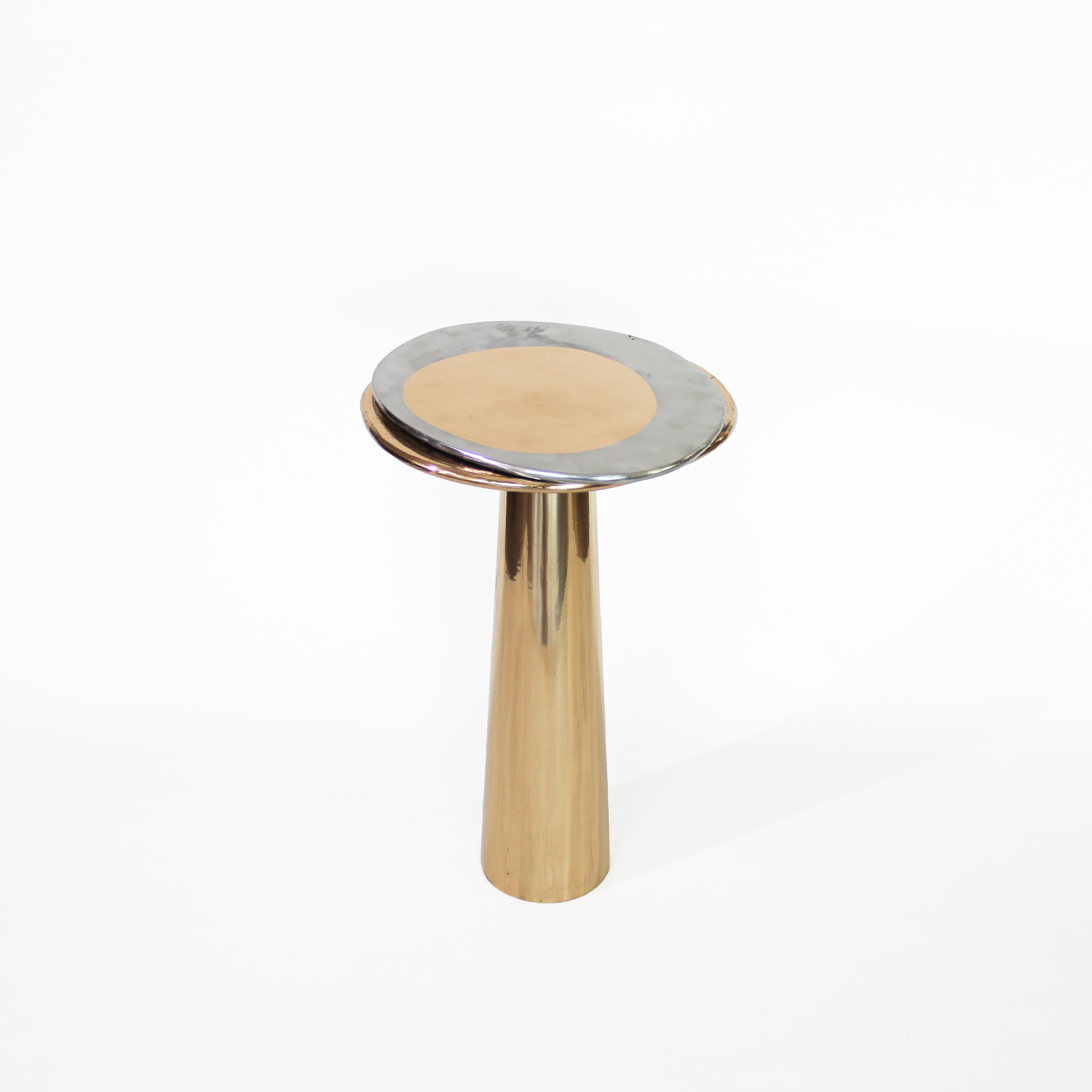Modern Cast Bronze Cone Side Table by Studio Sunt For Sale