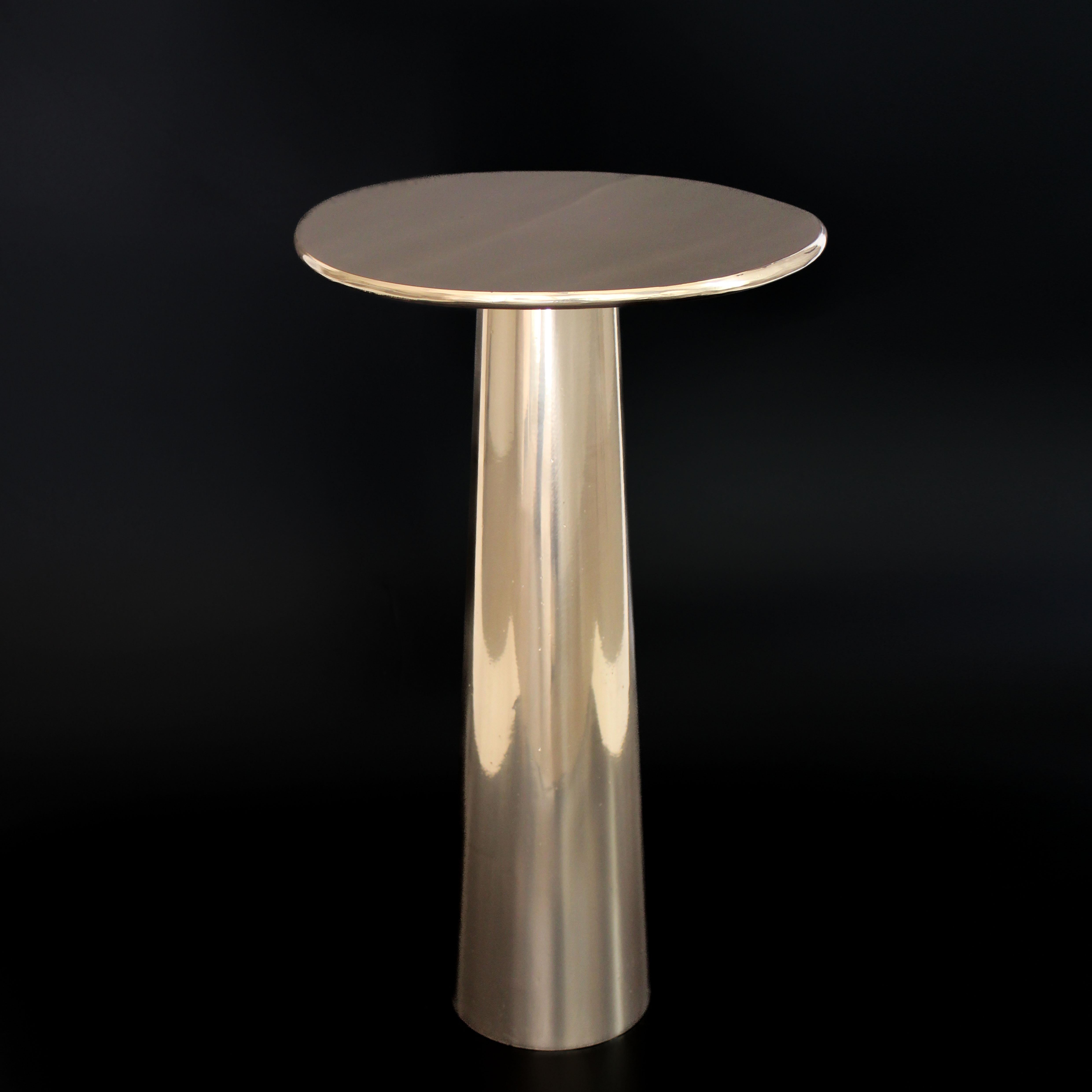 Cast Bronze Cone Side Table PB Finish by Studio Sunt For Sale 4