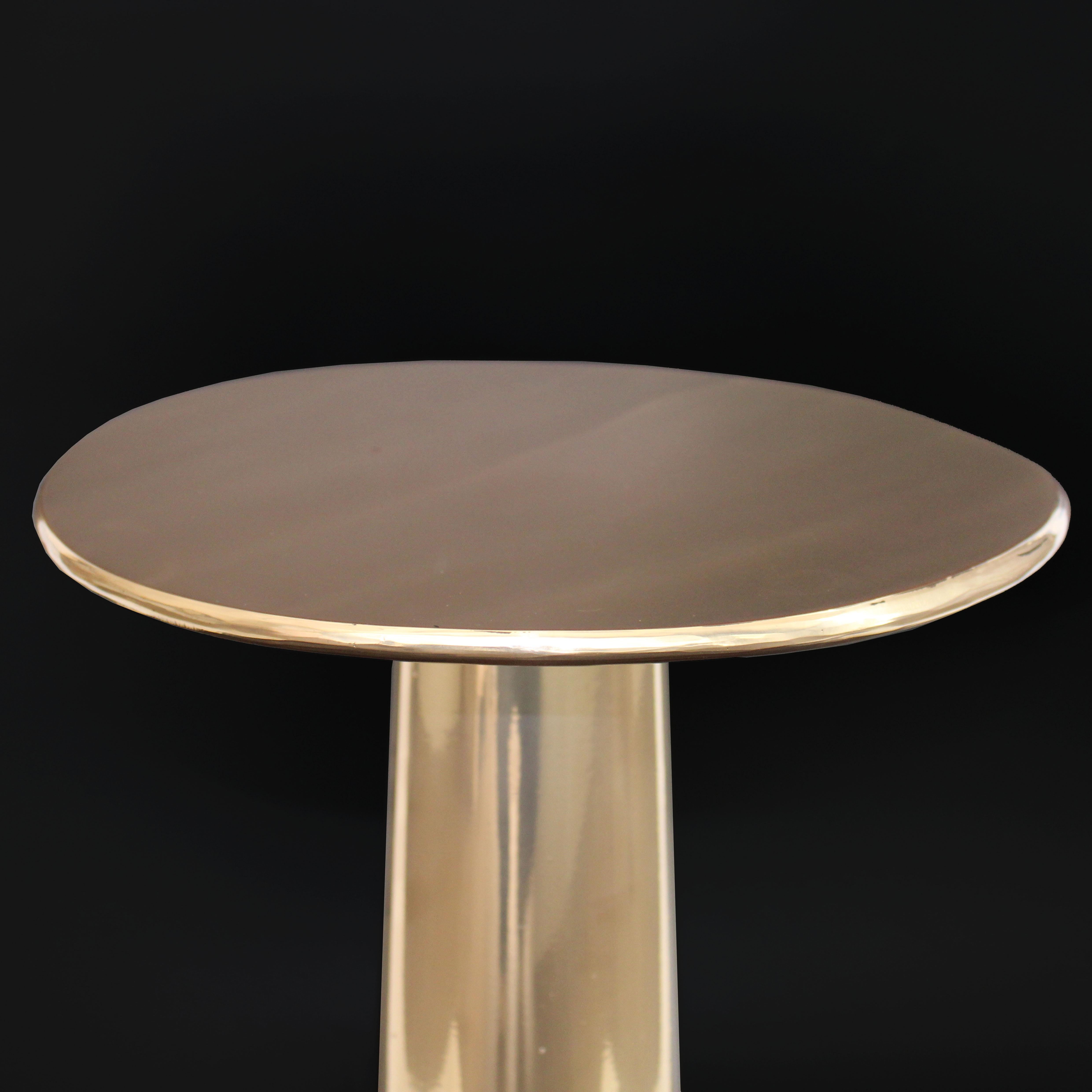 Cast Bronze Cone Side Table PB Finish by Studio Sunt For Sale 6