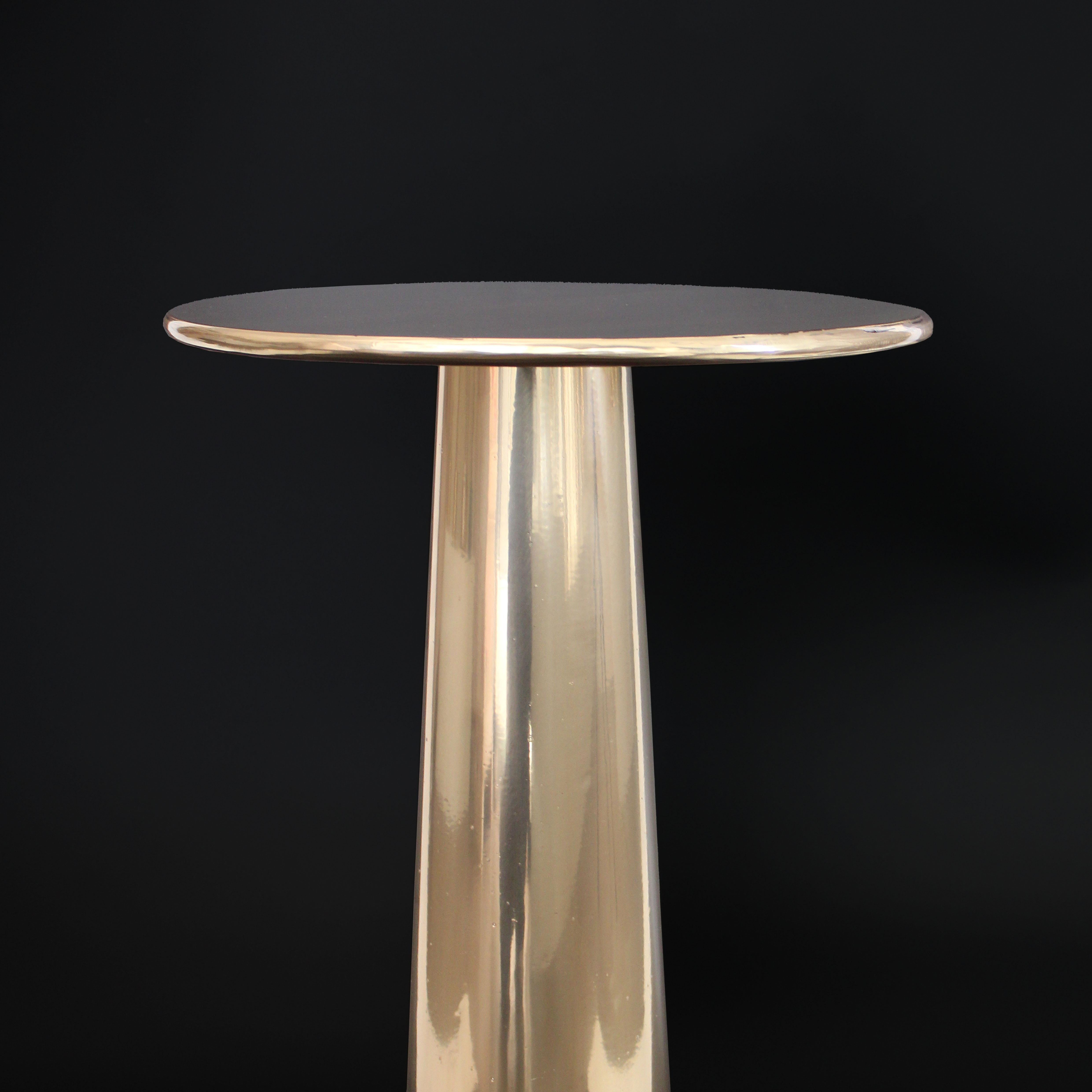 Cast Bronze Cone Side Table PB Finish by Studio Sunt For Sale 7