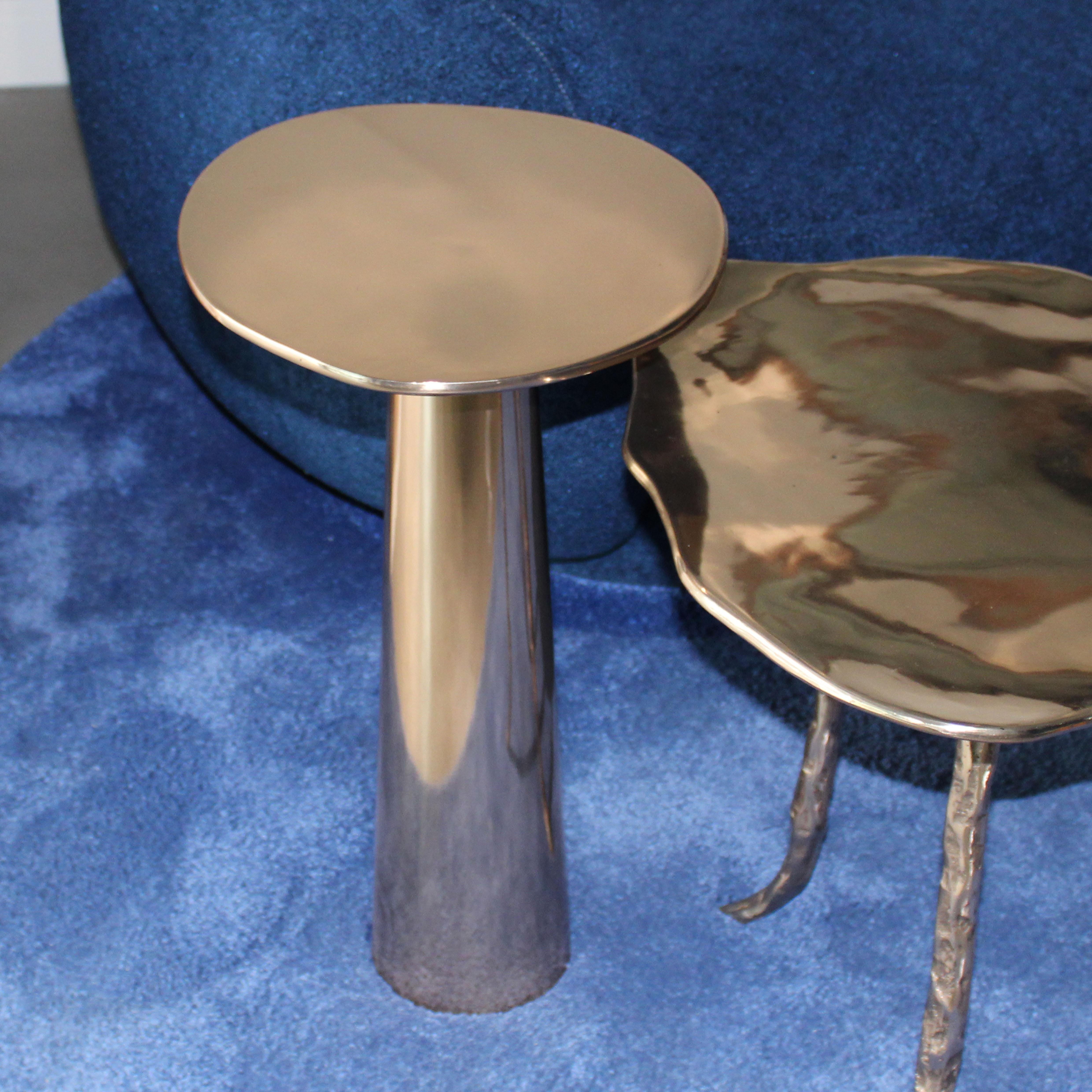 Cast Bronze Cone Side Table PB Finish by Studio Sunt For Sale 3