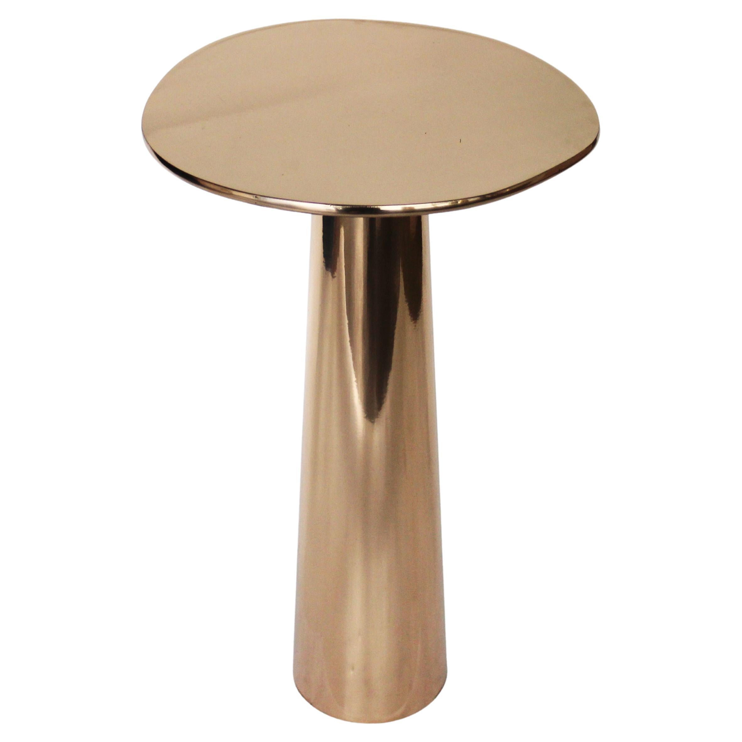 The Cone Table is inspired by the interconnections between the elements and life forms. The conical shape of the base, the asymmetrical form of the top, and the rounded edges provide the table with a silky appearance.

Cone Table, made of bronze or