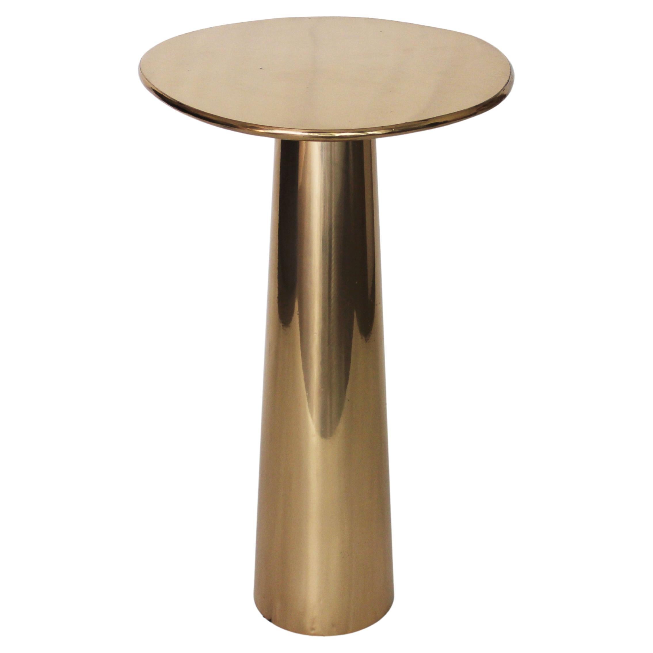 Cast Bronze Cone Side Table PB Finish by Studio Sunt For Sale