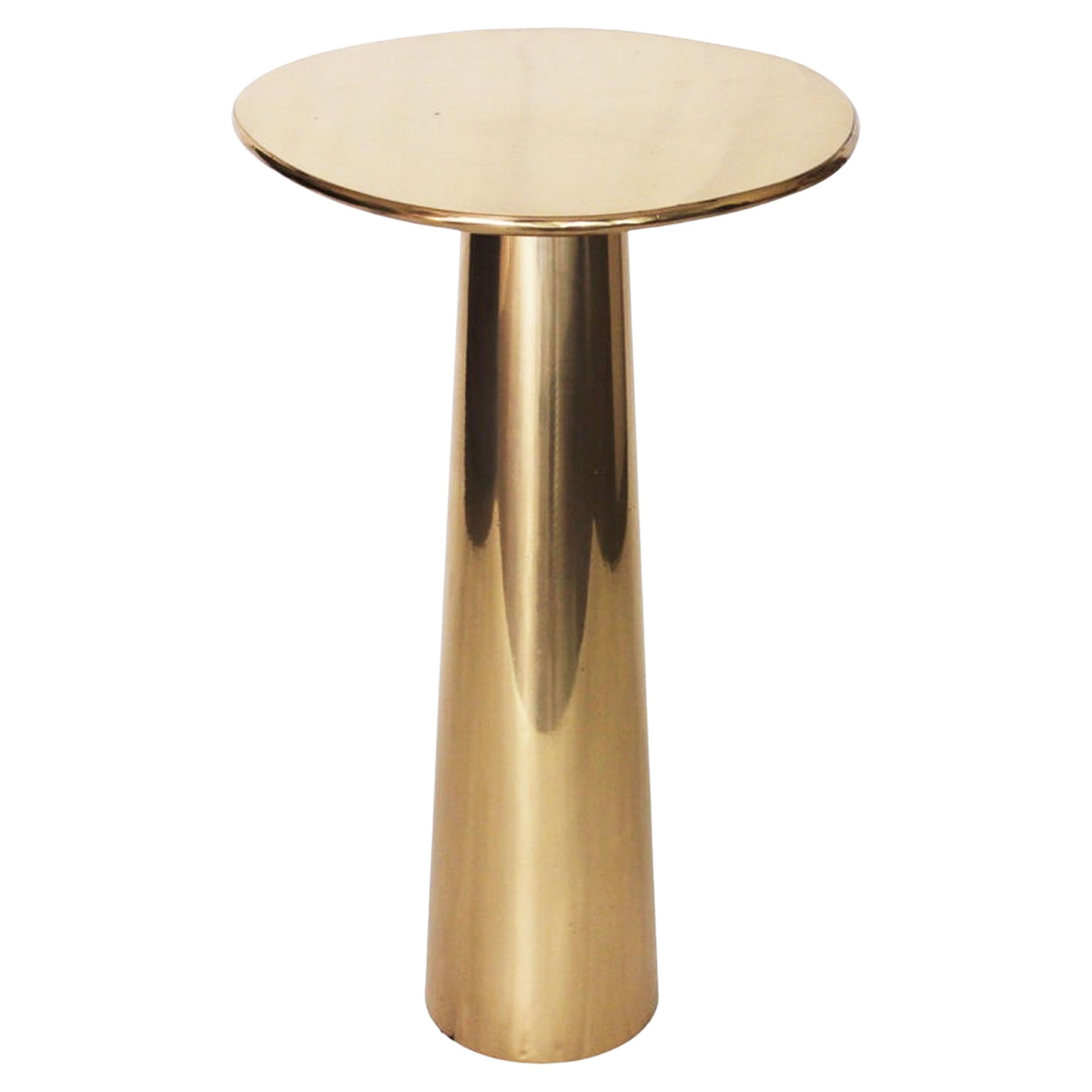 Cast Bronze Cone Side Table PB Finish by Studio Sunt For Sale