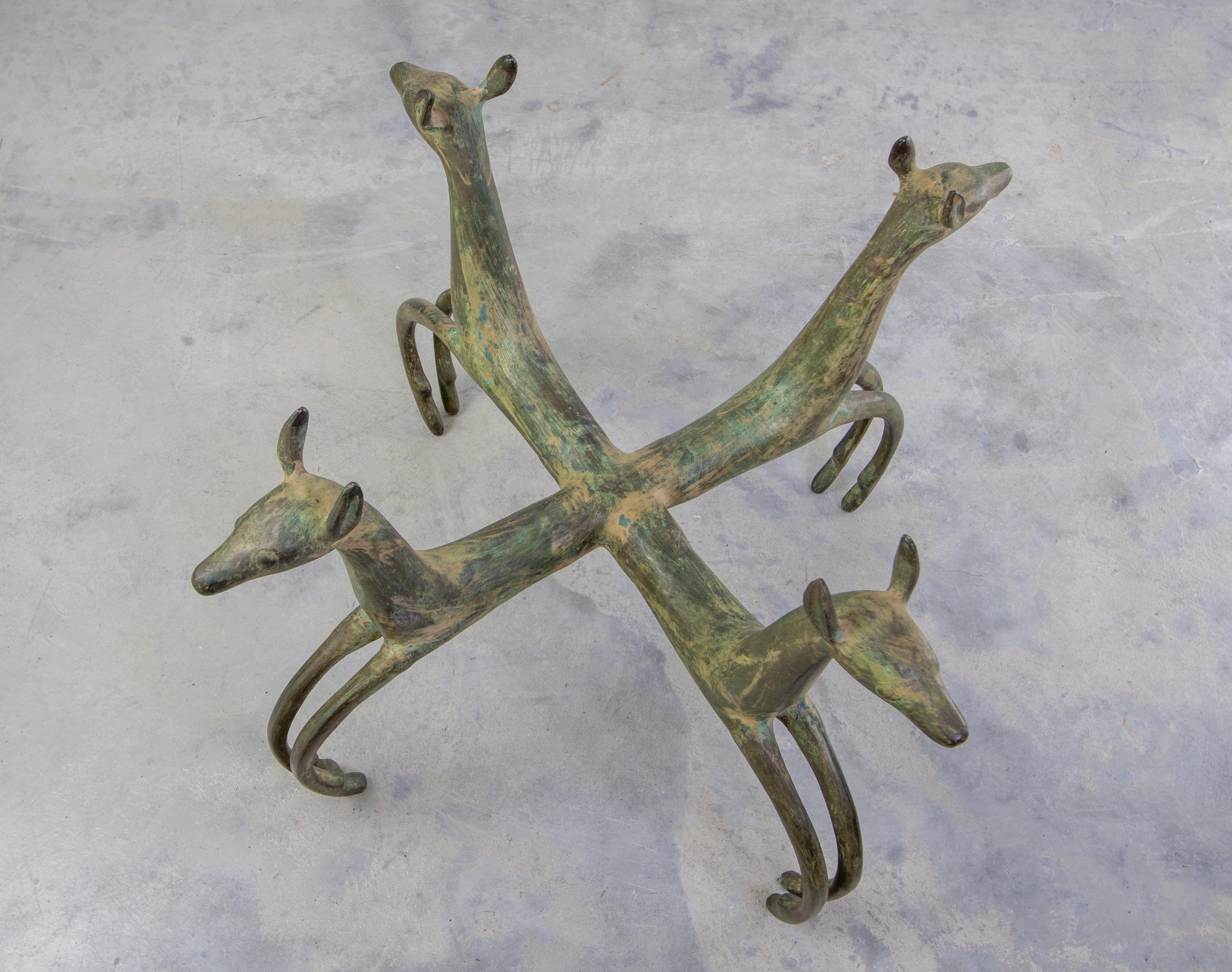 Cast Bronze Deer Form Table Base After French Designer Armand-Albert Rateau 5