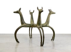 Cast Bronze Deer Form Table Base After French Designer Armand-Albert Rateau