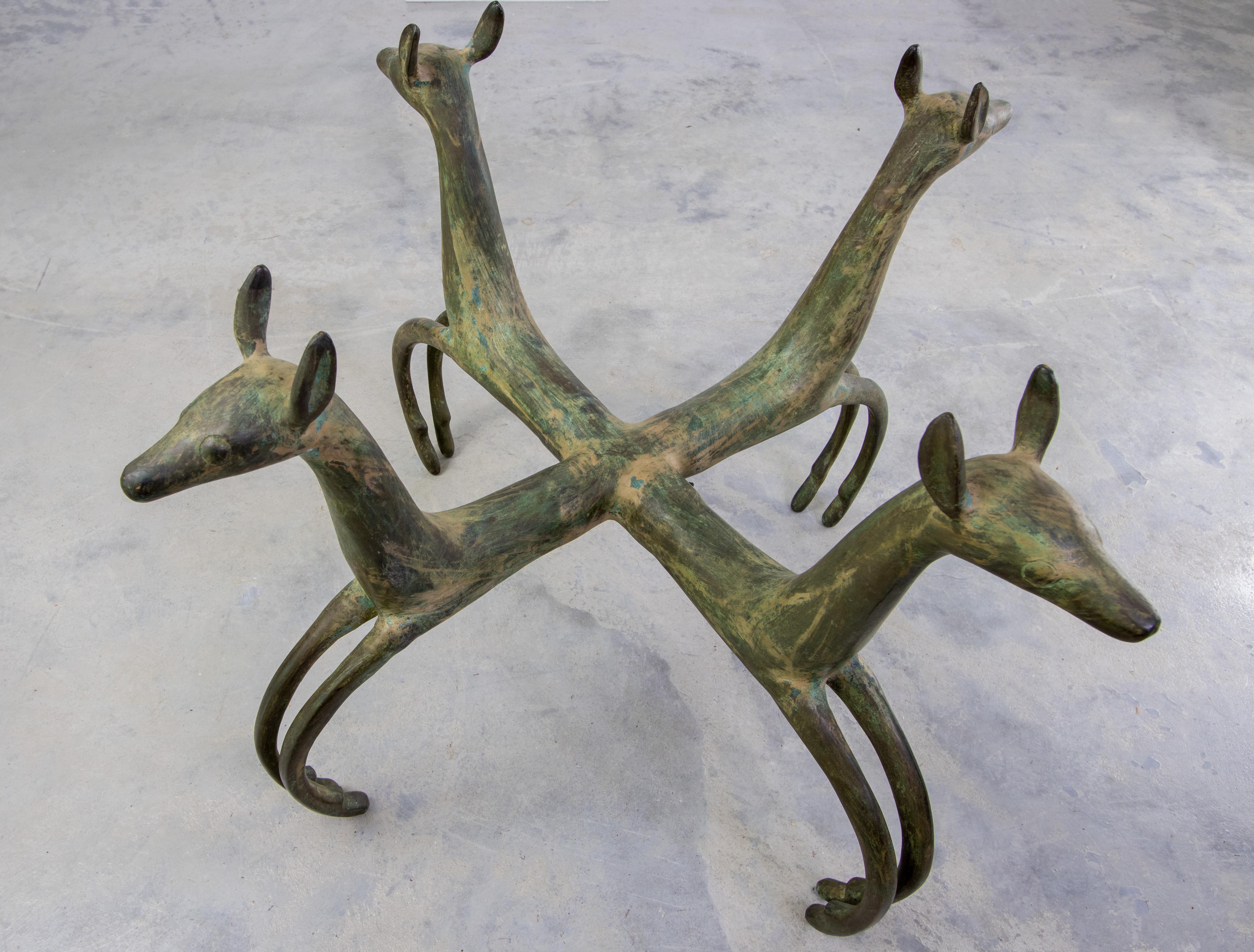 Mid-20th Century Cast Bronze Deer Form Table Base After French Designer Armand-Albert Rateau