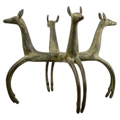 Cast Bronze Deer Form Table Base After French Designer Armand-Albert Rateau