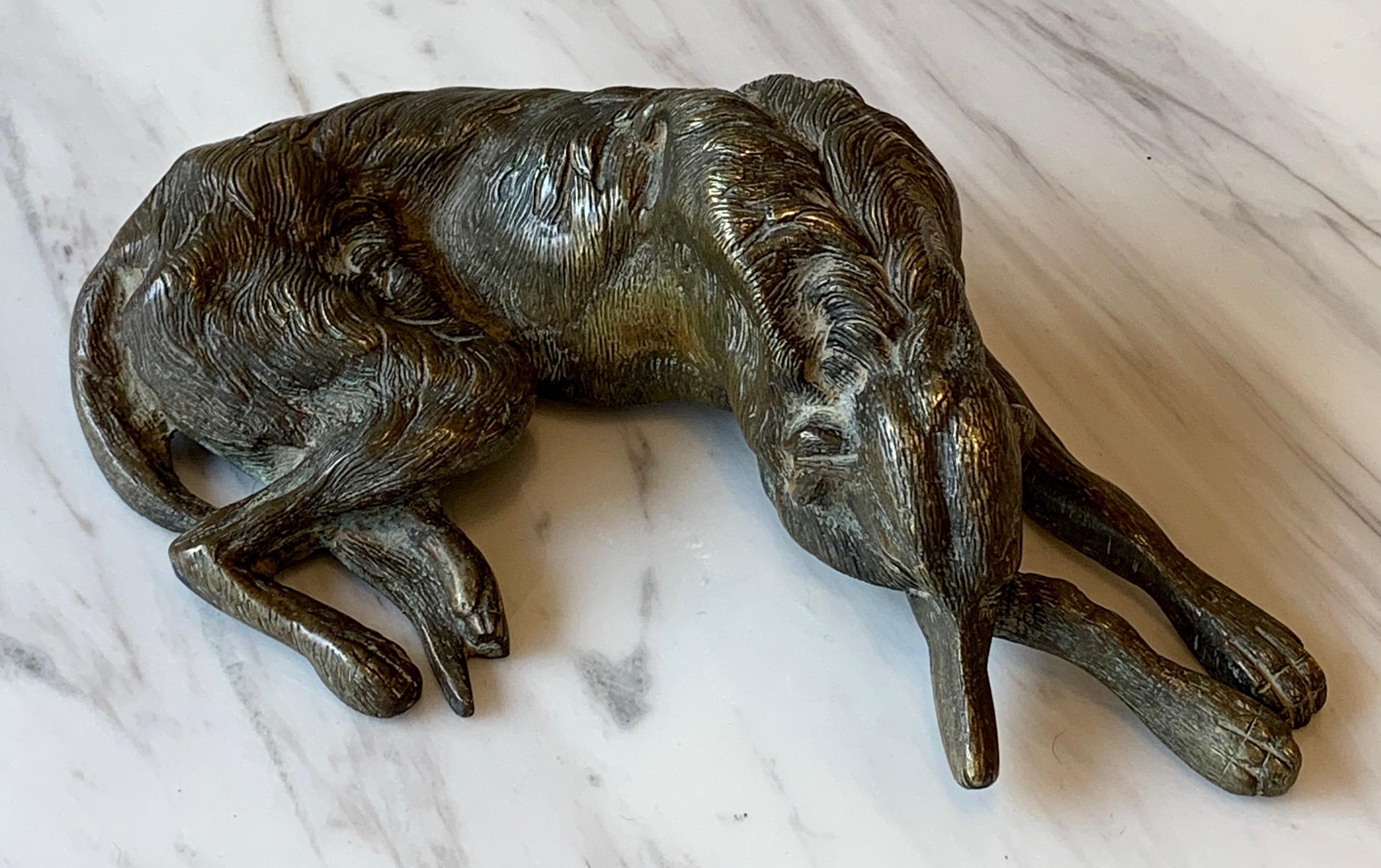 Cast Bronze Dog Sculpture 3