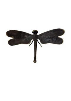 Cast Bronze Dragonfly Sculpture — Sculptural Natural Form with Dark Patina