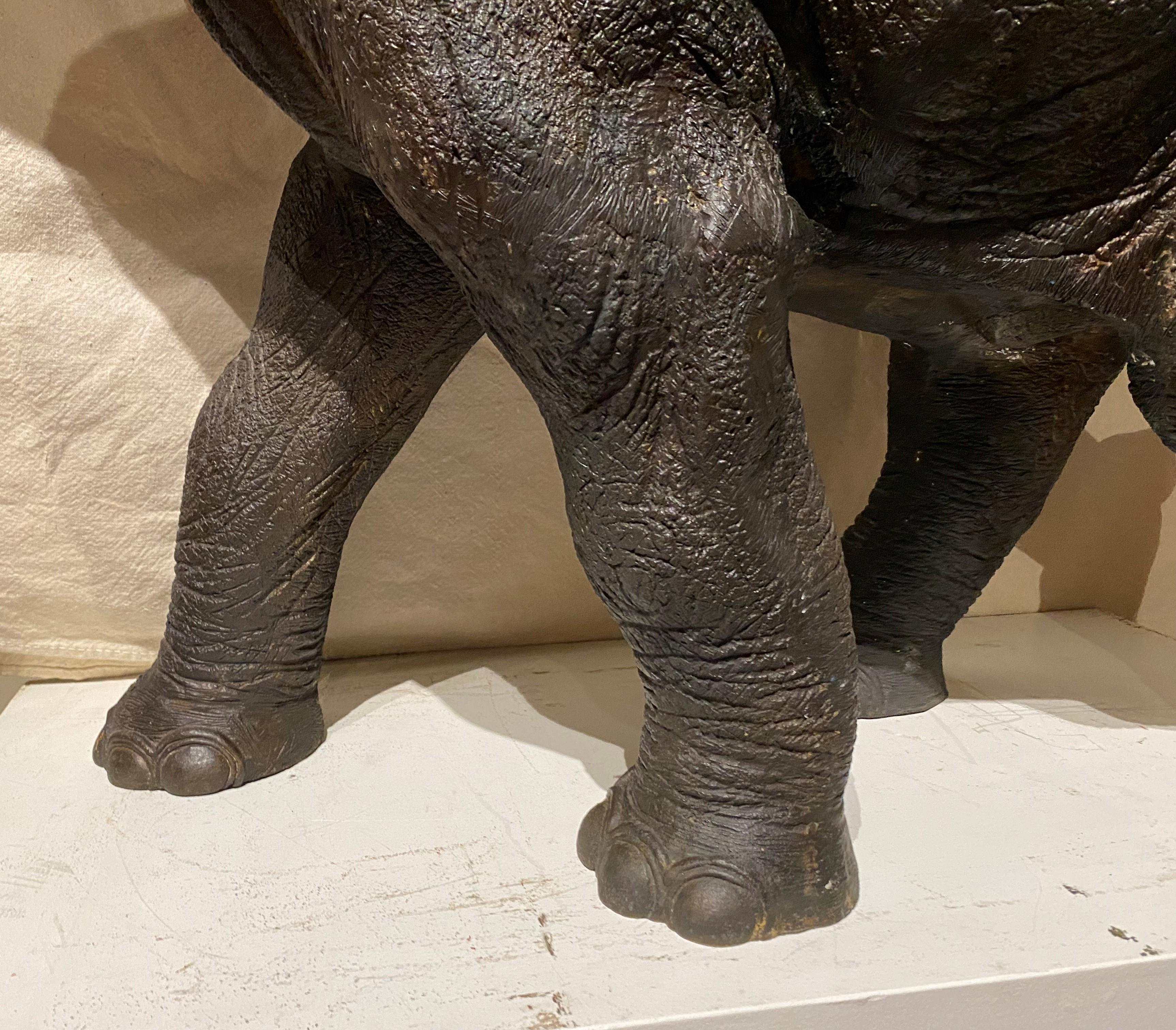 Japanese Cast Bronze Elephant of Great Proportion