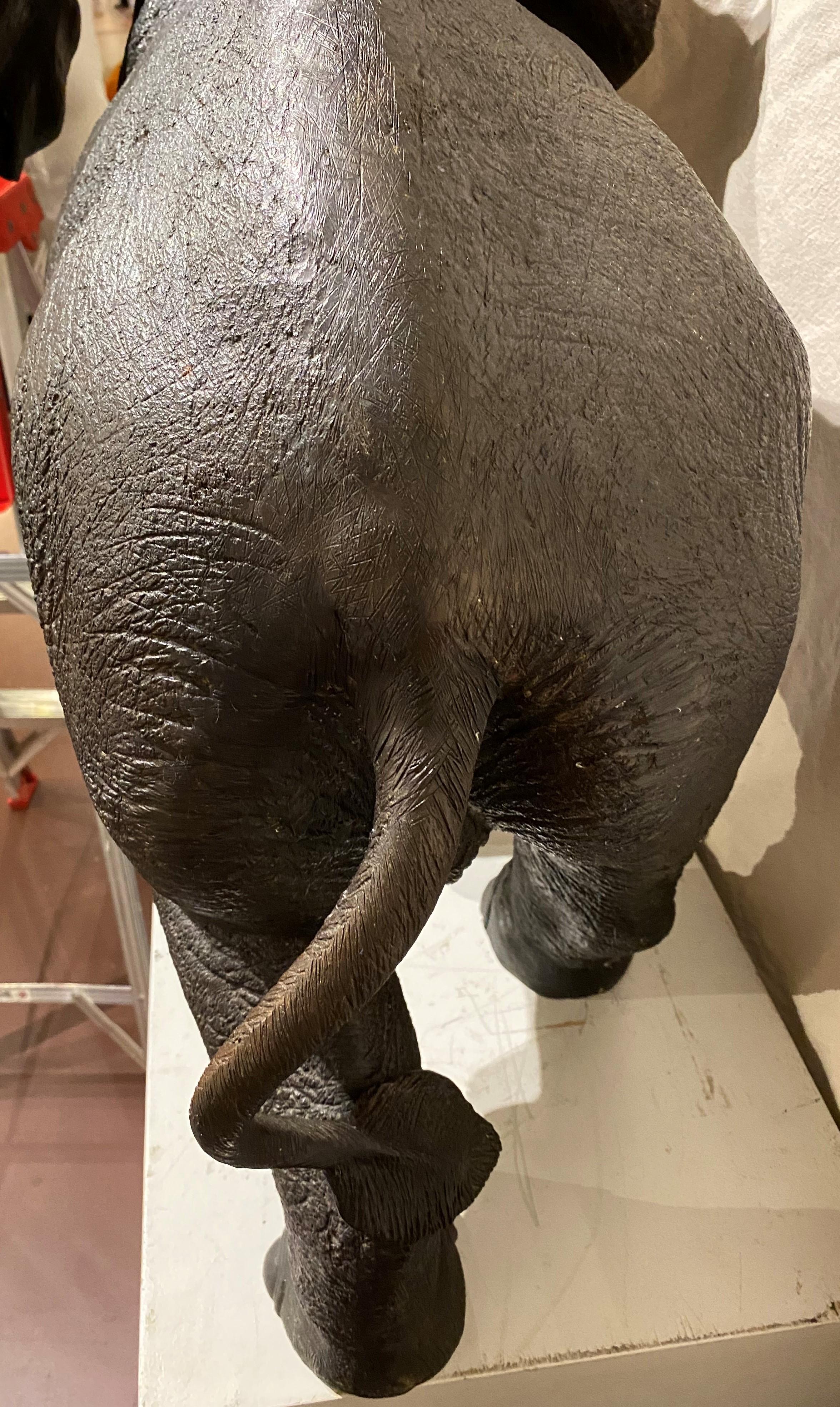 20th Century Cast Bronze Elephant of Great Proportion
