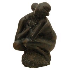 Bronzeguss-Figur „Figura Accolata“ von Emilio Greco
