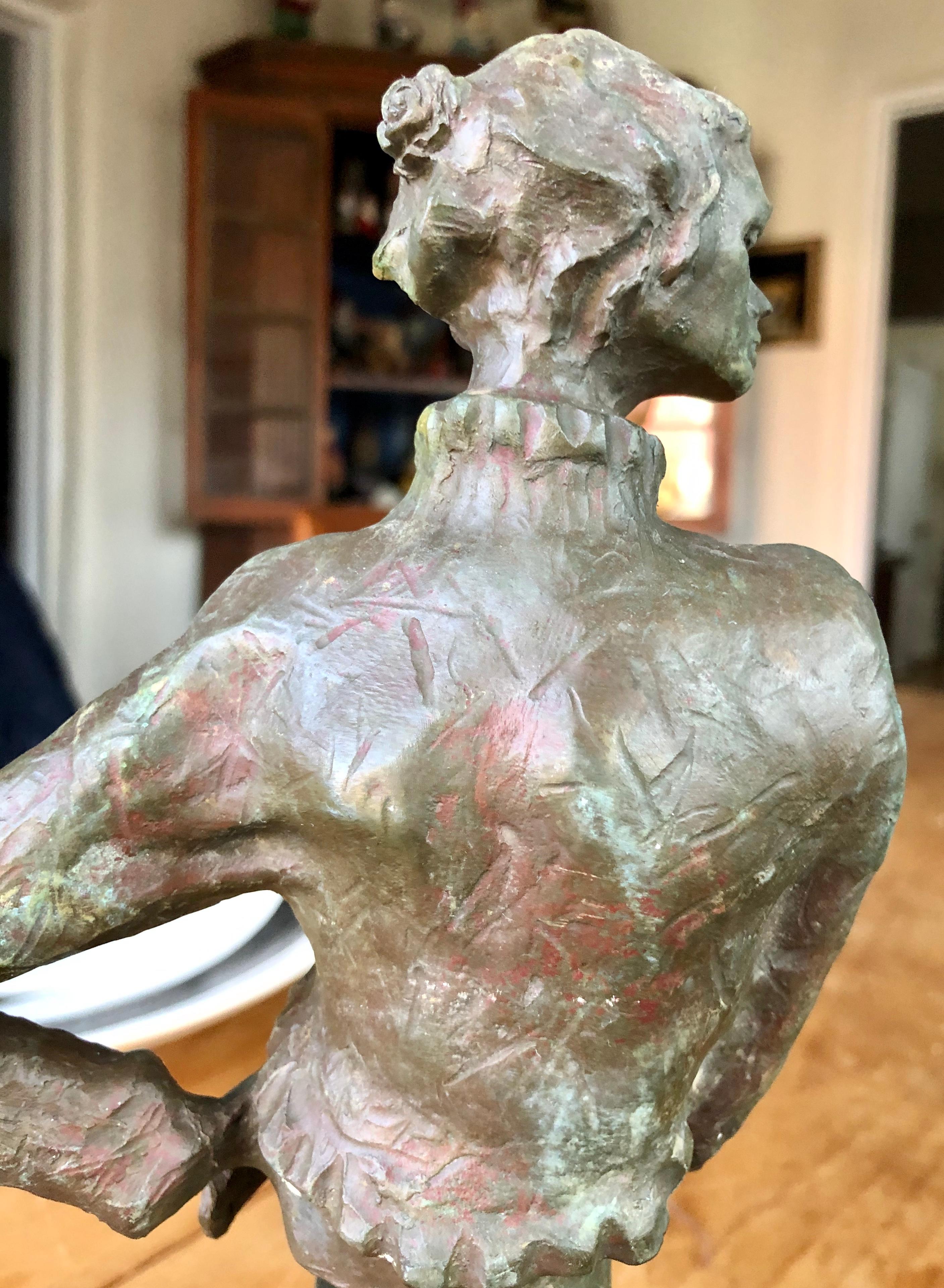 Cast Bronze Figurative Profile Sculpture Signed In Good Condition In Wiscasset, ME