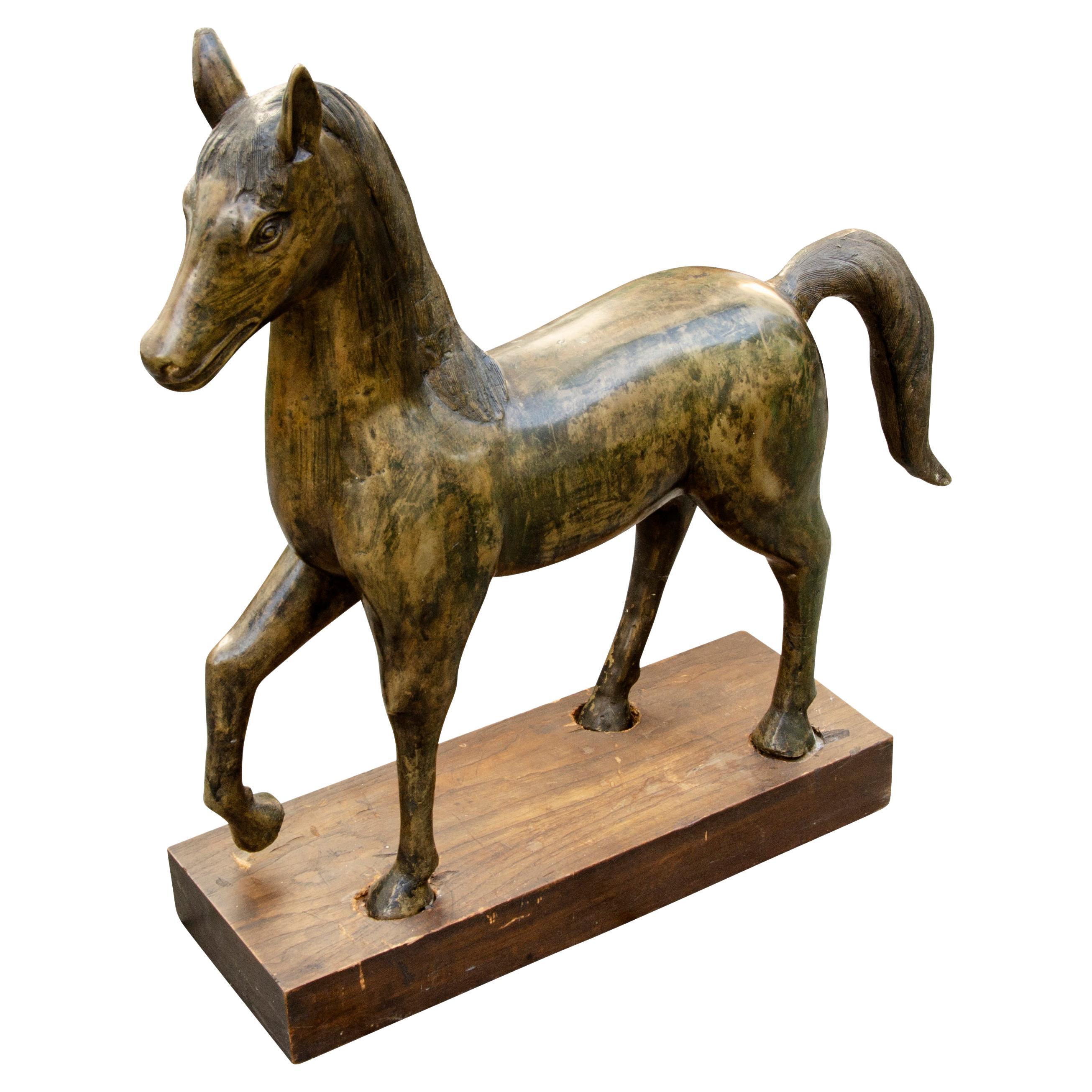 Cast Bronze Figure of a Horse