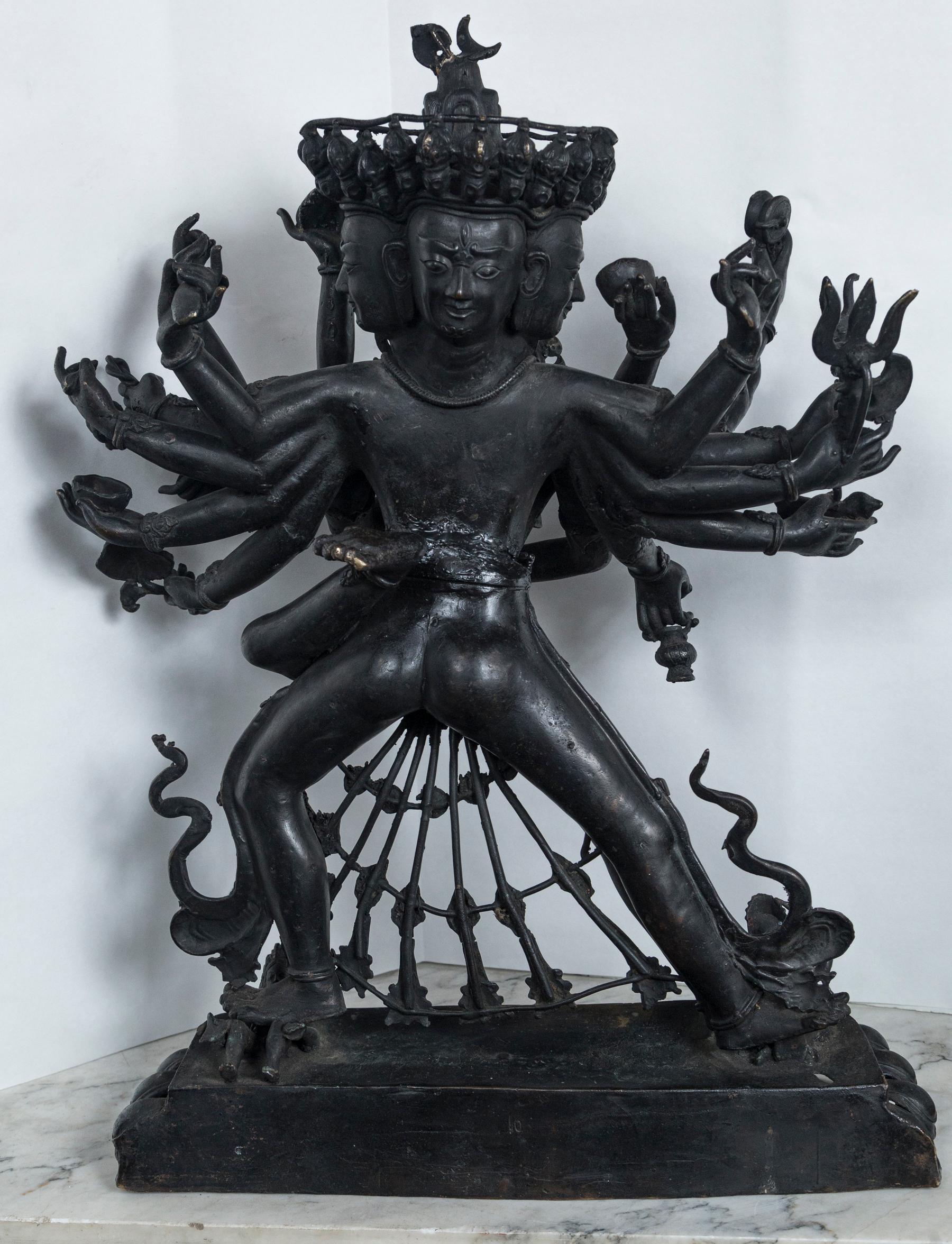Cast Bronze Figure of the Buddhist Diety Chakrasamvara For Sale 2