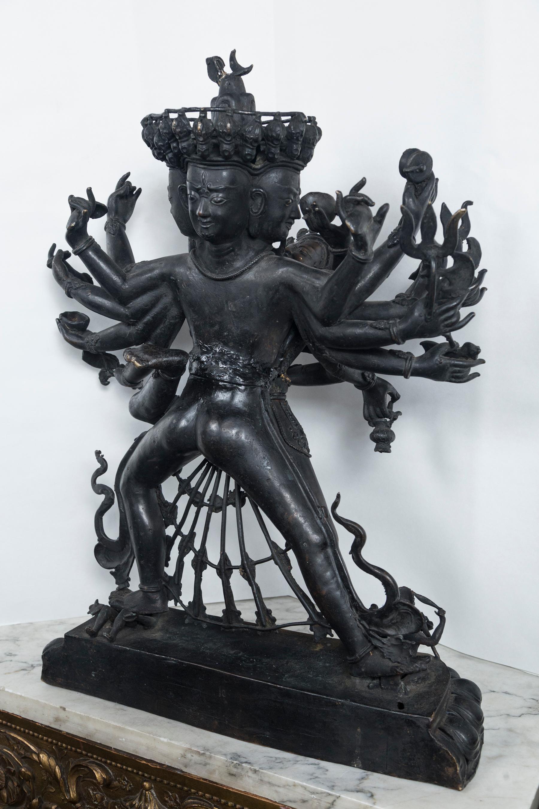 Cast Bronze Figure of the Buddhist Diety Chakrasamvara For Sale 3