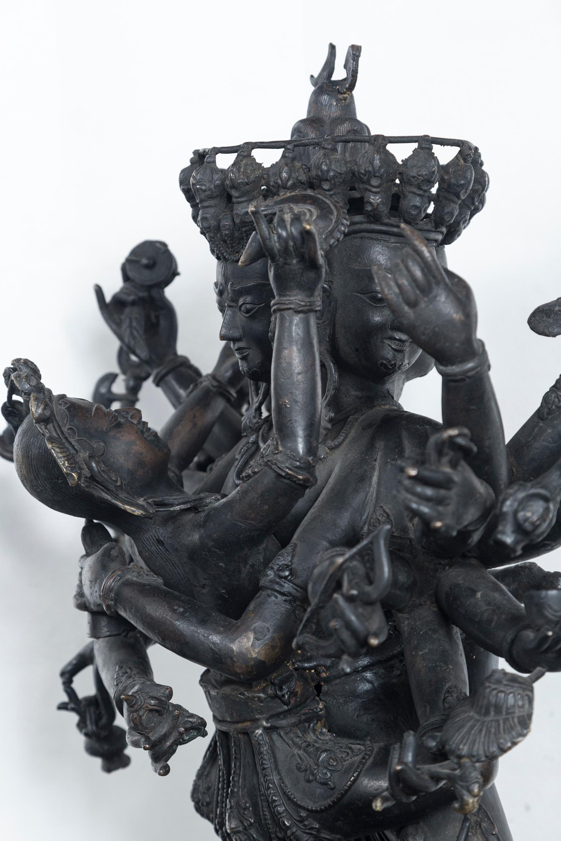 Cast Bronze Figure of the Buddhist Diety Chakrasamvara For Sale 4