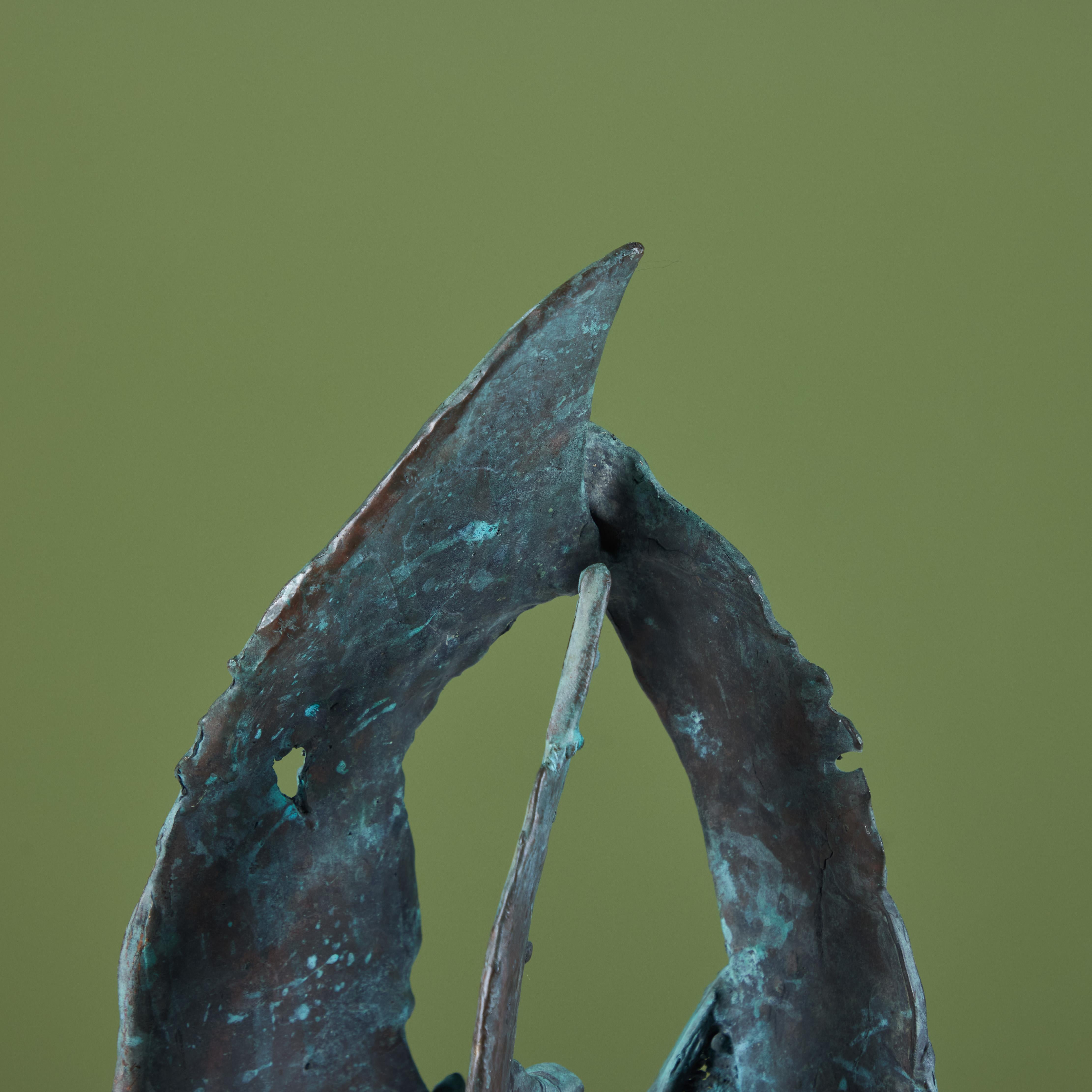 Cast Bronze 'Fins Pacifica' Sculpture by J. Dale M'Hall For Sale 5