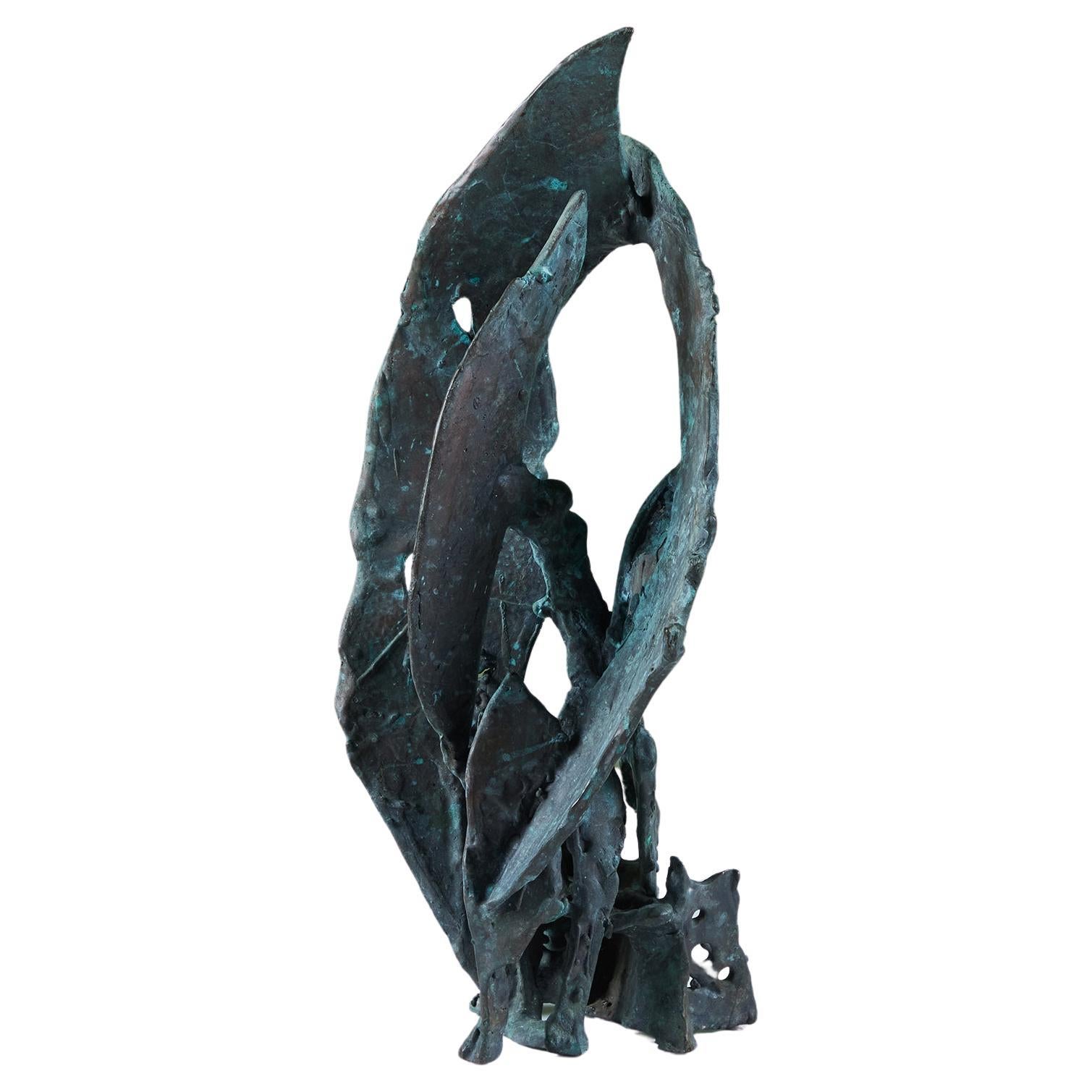 Cast Bronze 'Fins Pacifica' Sculpture by J. Dale M'Hall