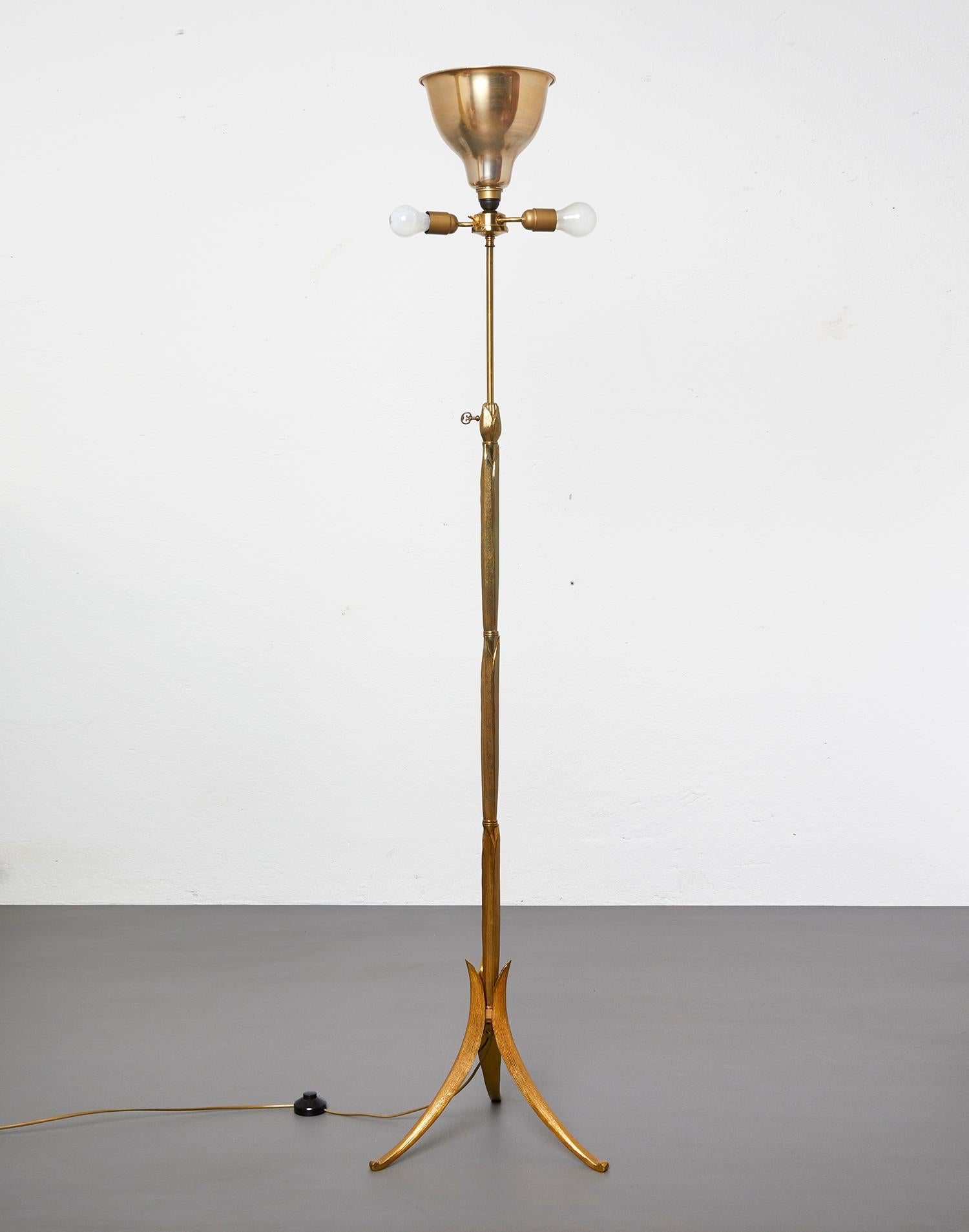 Cast Bronze Floor Lamp by Maison Charles Model 
