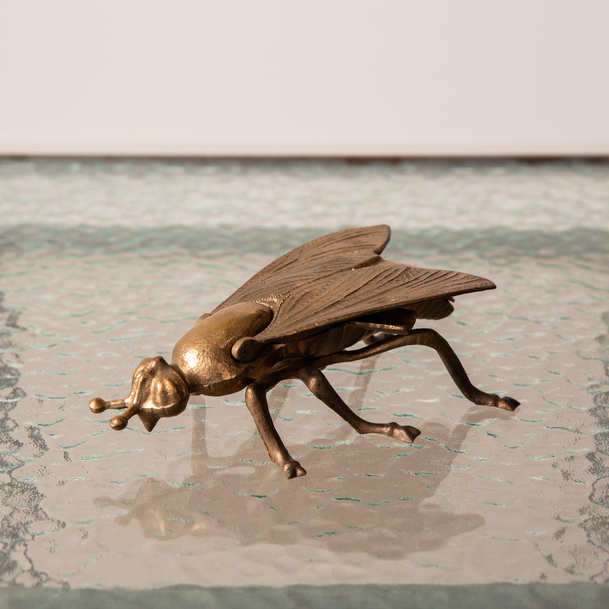 American Cast Bronze Fly Sculpture with Hidden Ashtray
