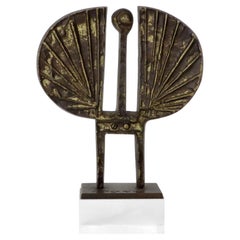 Cast Bronze French Sculpture of a Woman with Fantastic Wings