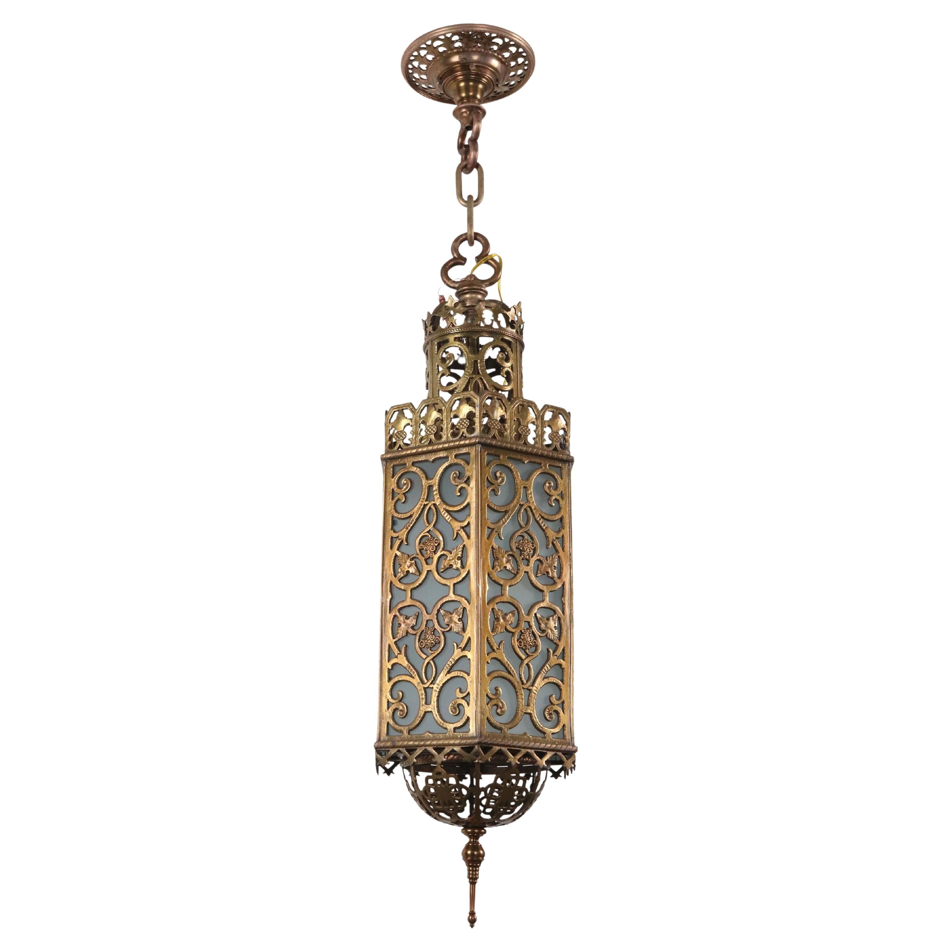 Cast Bronze Frosted Glass Pendant Light