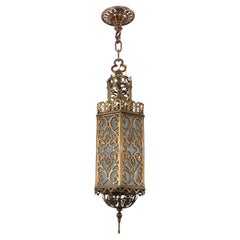 Cast Bronze Frosted Glass Pendant Light