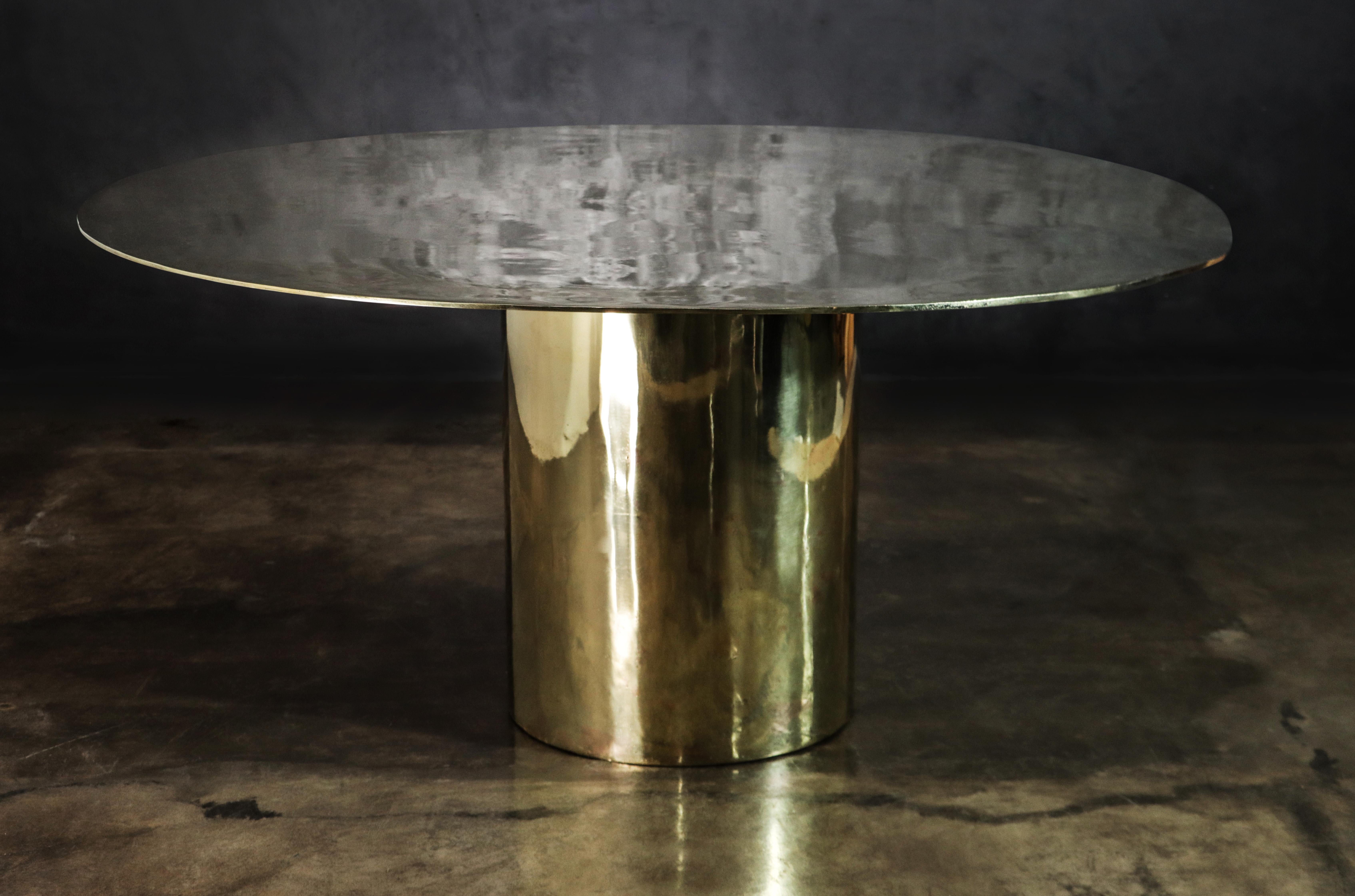 Modern Cast Bronze Functional Art Sculptural Pedestal Dining Table from Costantini For Sale