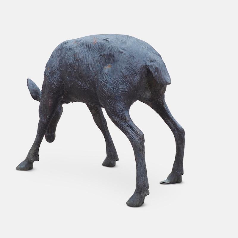 Cast Bronze Grazing Fawn Sculpture 9