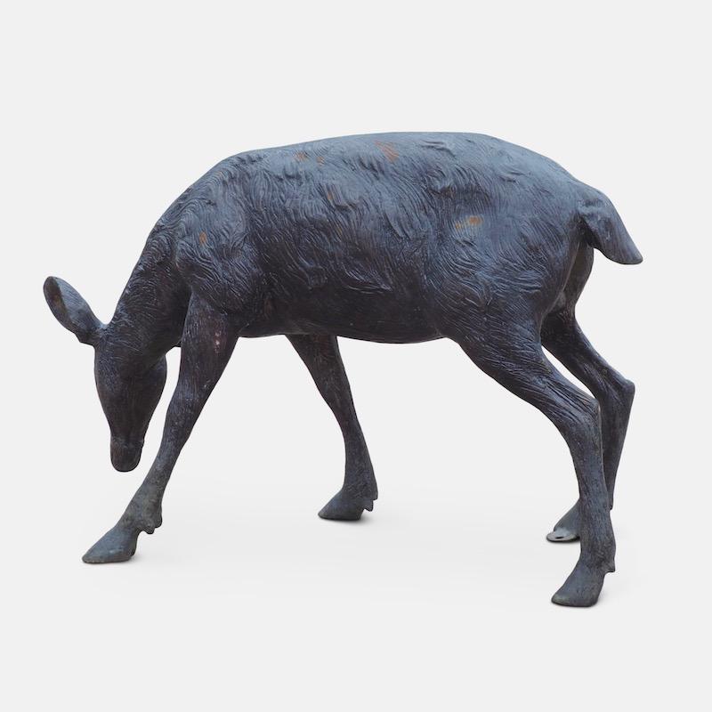 Cast Bronze Grazing Fawn Sculpture 11