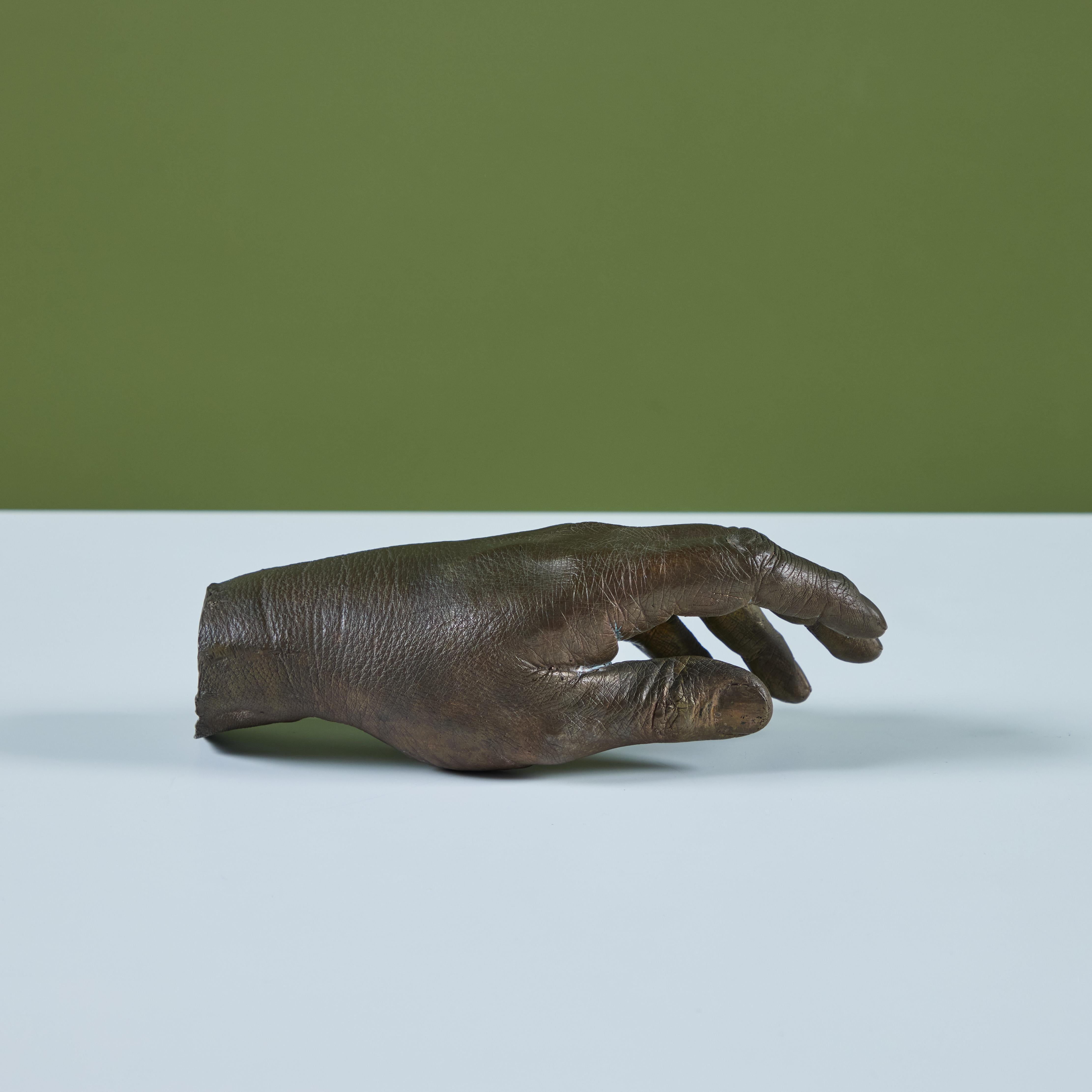 American Cast Bronze Hand Sculpture For Sale