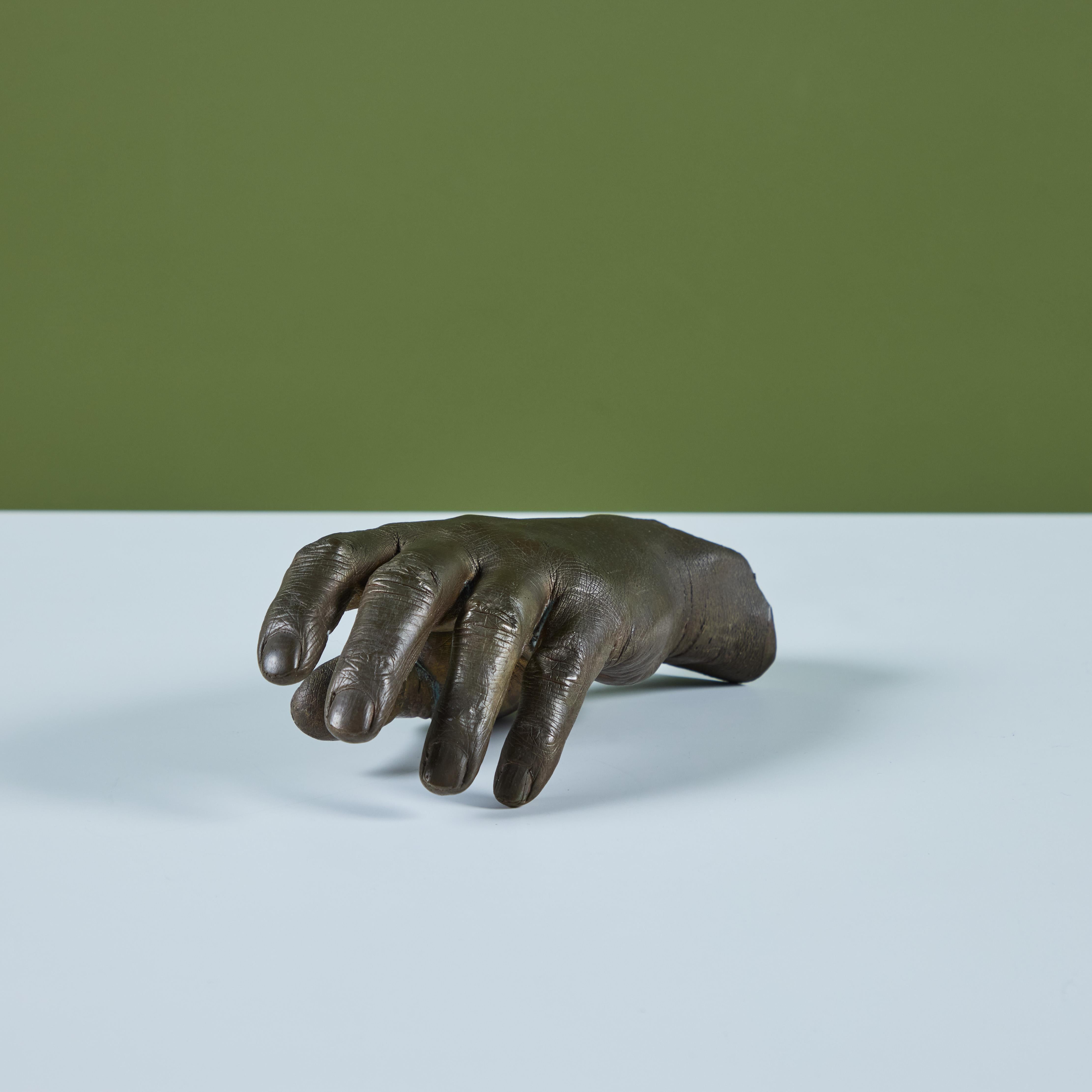 American Cast Bronze Hand Sculpture For Sale